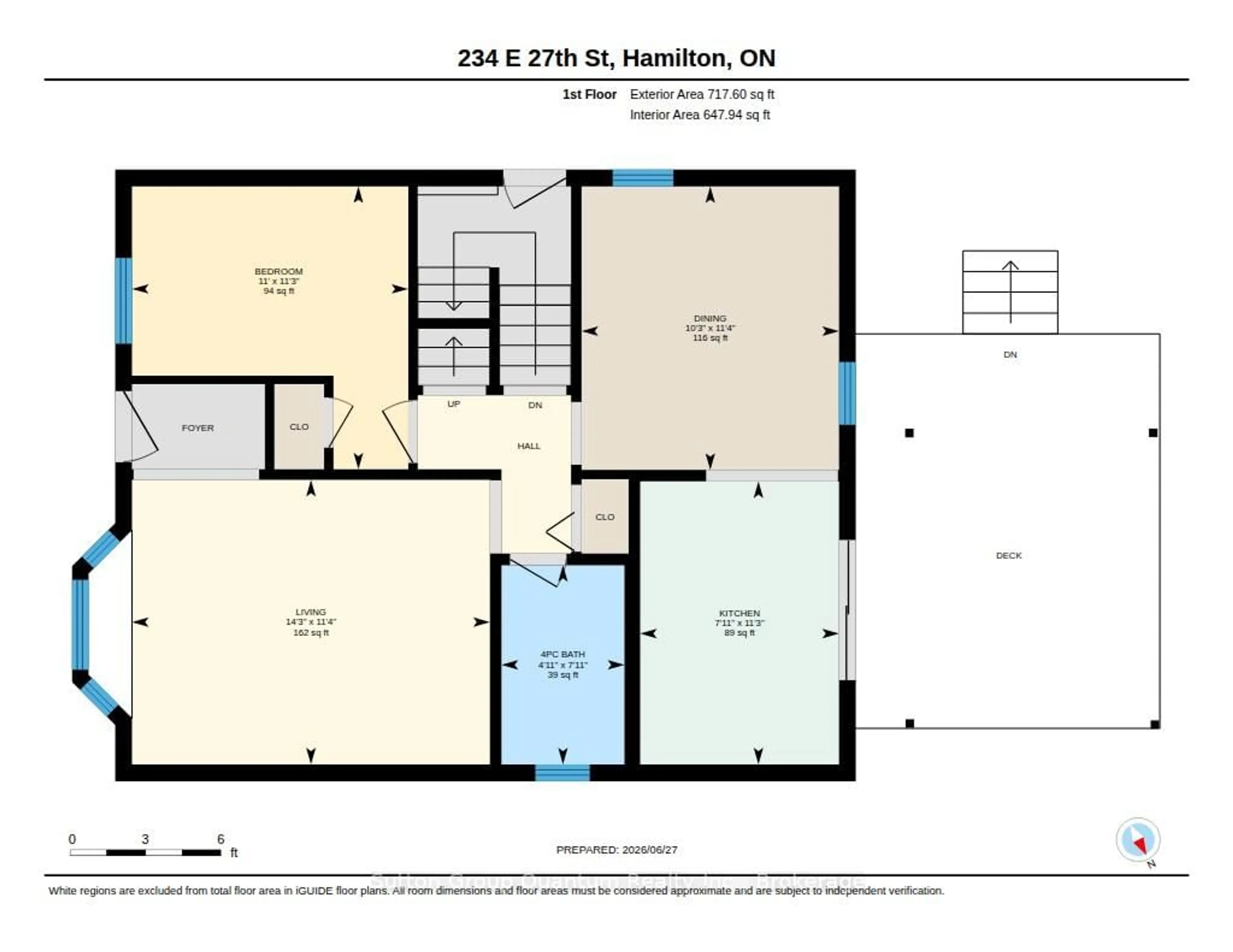 Floor plan for 234 East 27th St, Hamilton Ontario L8V 3G4