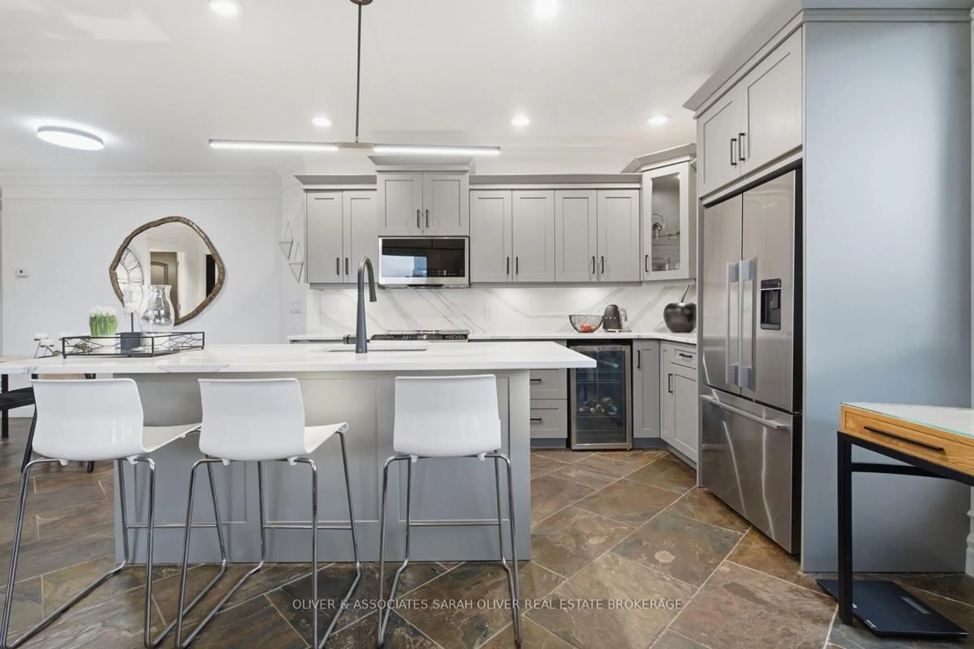 Open concept kitchen, ceramic/tile floor for 250 Pall Mall St #404, London East Ontario N6A 6K3