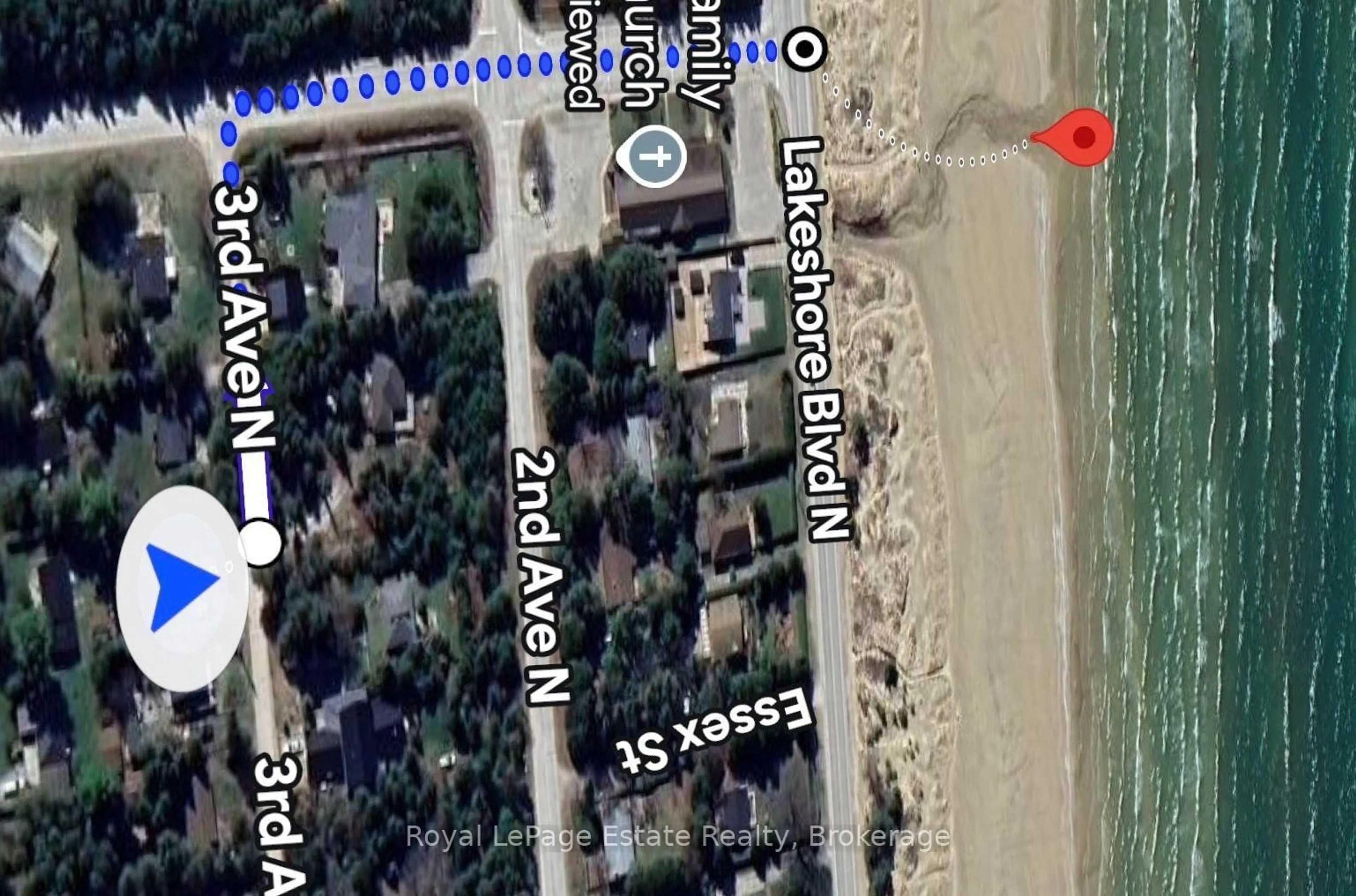 A pic from outside/outdoor area/front of a property/back of a property/a pic from drone, street for 407 Third Ave, South Bruce Peninsula Ontario N0H 2G0