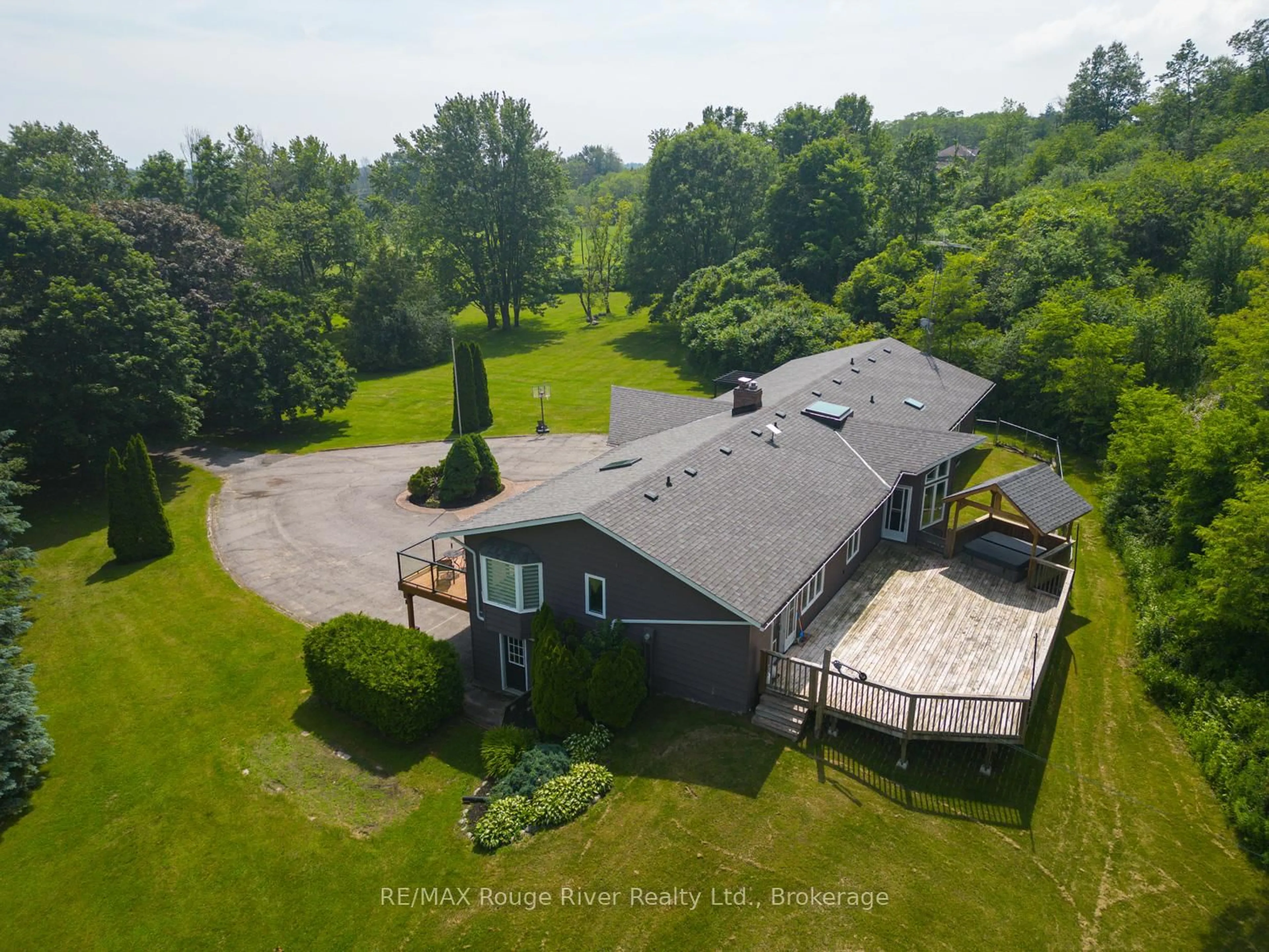 A pic from outside/outdoor area/front of a property/back of a property/a pic from drone, water/lake/river/ocean view for 9780 County 2 Rd, Hamilton Township Ontario K9A 4J8