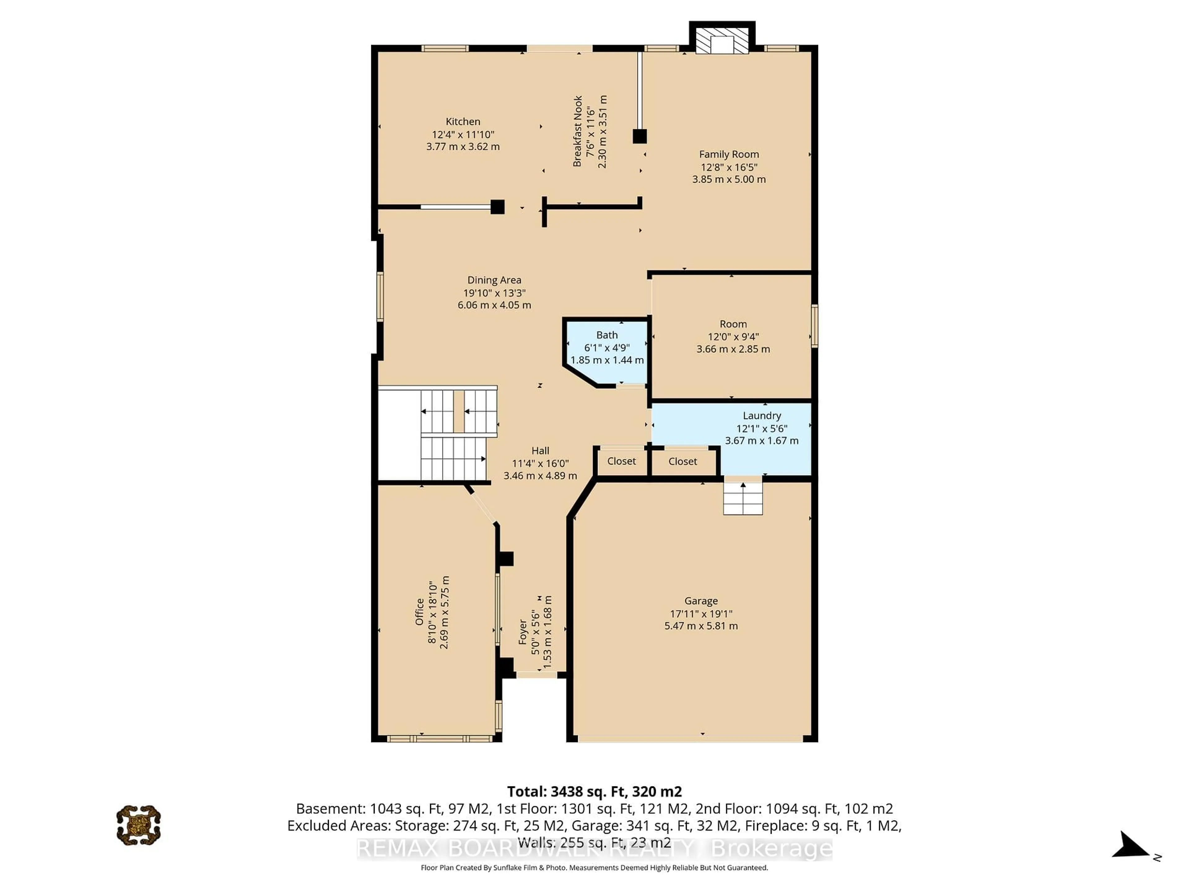 Floor plan for 102 Mosswood Crt, Ottawa Ontario K1V 0N6