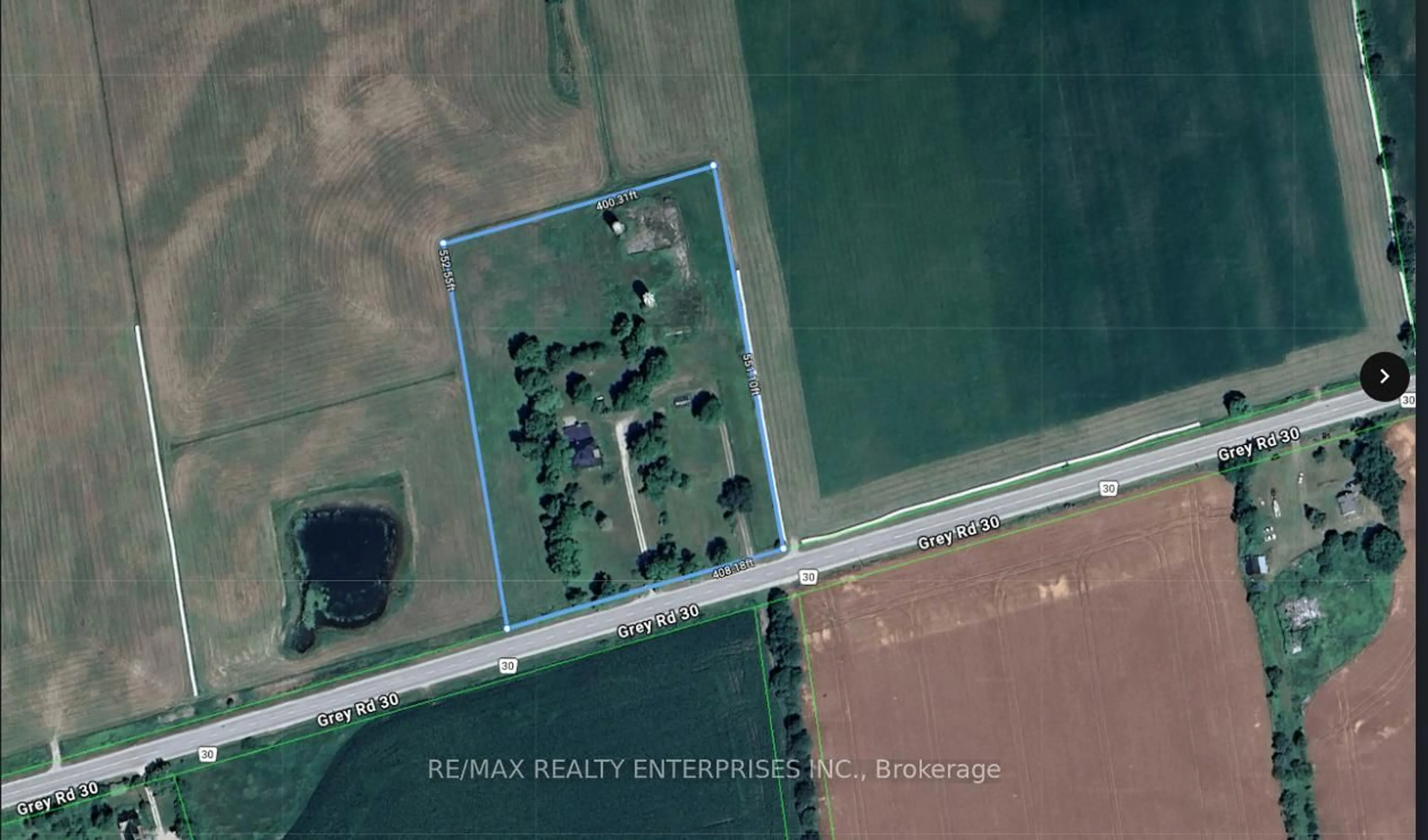 A pic from outside/outdoor area/front of a property/back of a property/a pic from drone, street for 525415 Grey County Road 30, Grey Highlands Ontario N0C 1H0