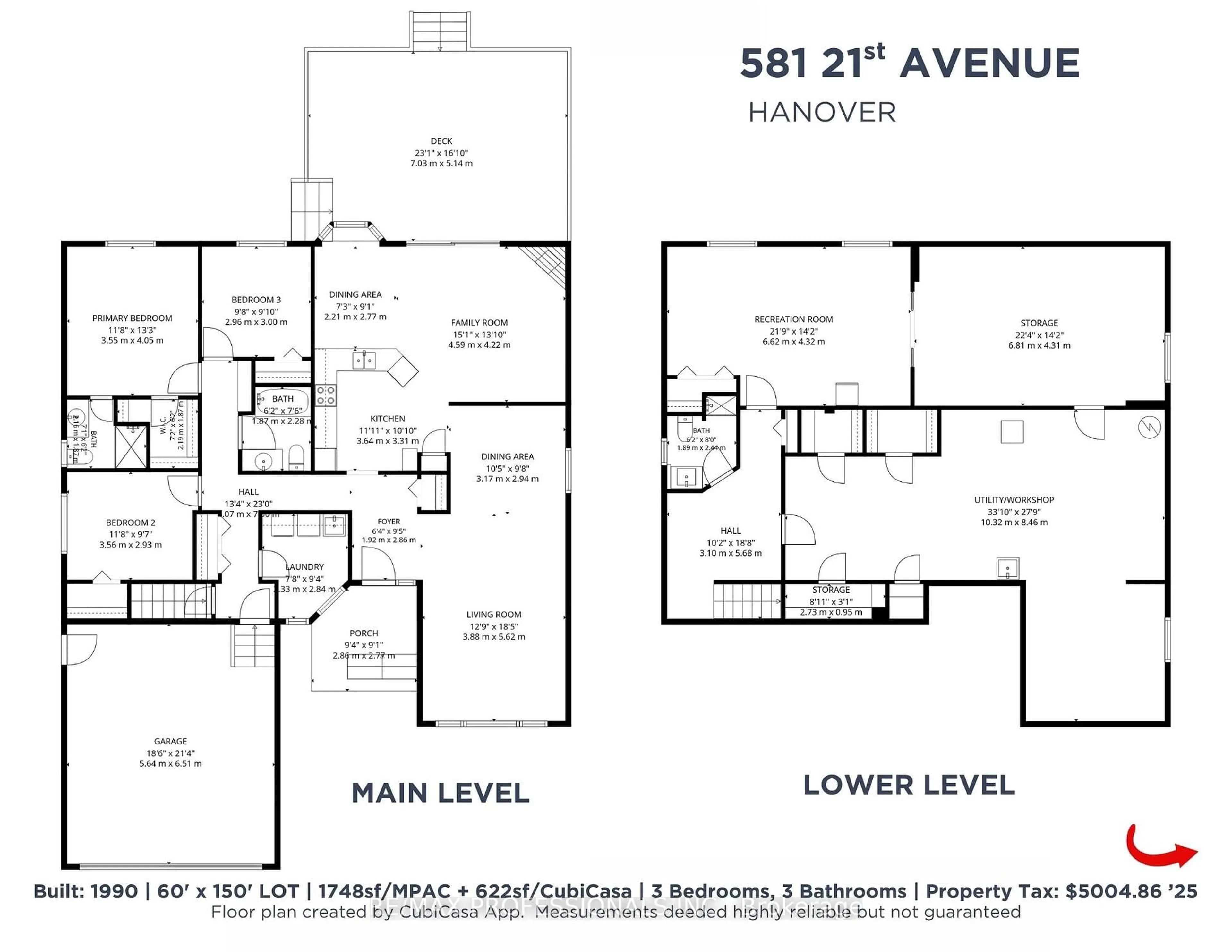 Floor plan for 581 21st Ave, Hanover Ontario N4N 3H2