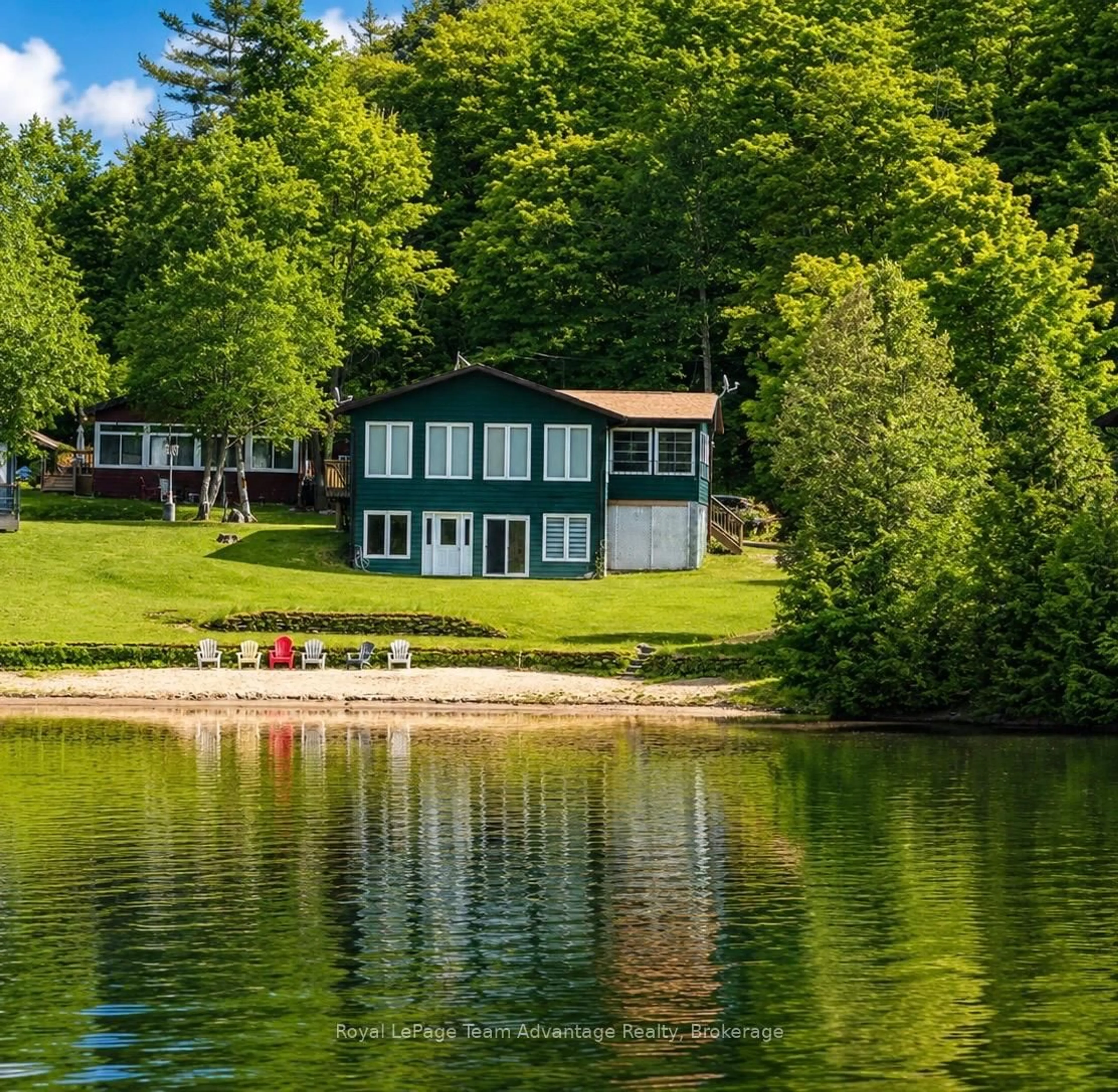A pic from outside/outdoor area/front of a property/back of a property/a pic from drone, water/lake/river/ocean view for 1 Crane Walker Rd #11, The Archipelago Ontario P2A 0B7