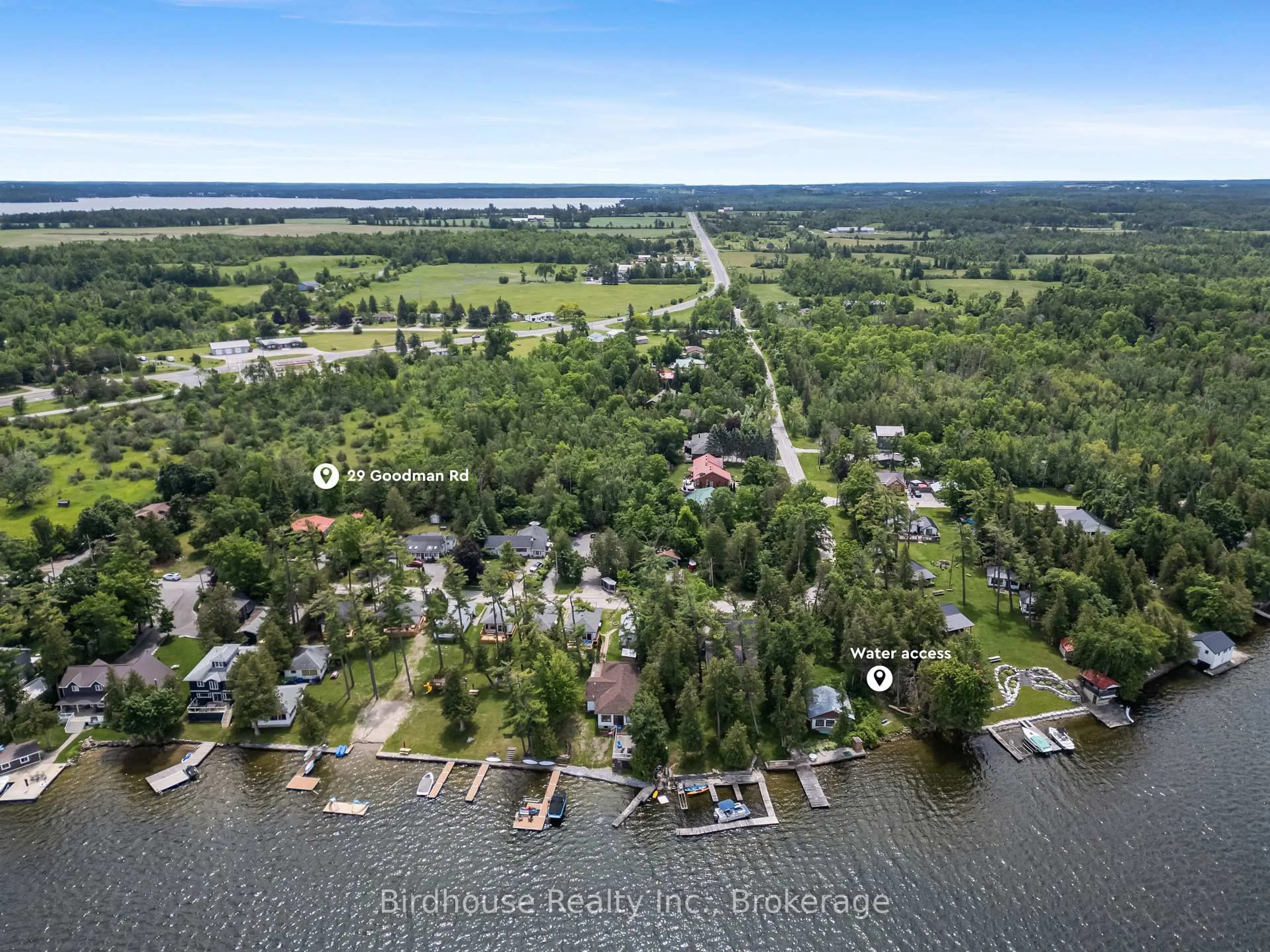 A pic from outside/outdoor area/front of a property/back of a property/a pic from drone, water/lake/river/ocean view for 29 Goodman Rd, Kawartha Lakes Ontario K0M 1N0