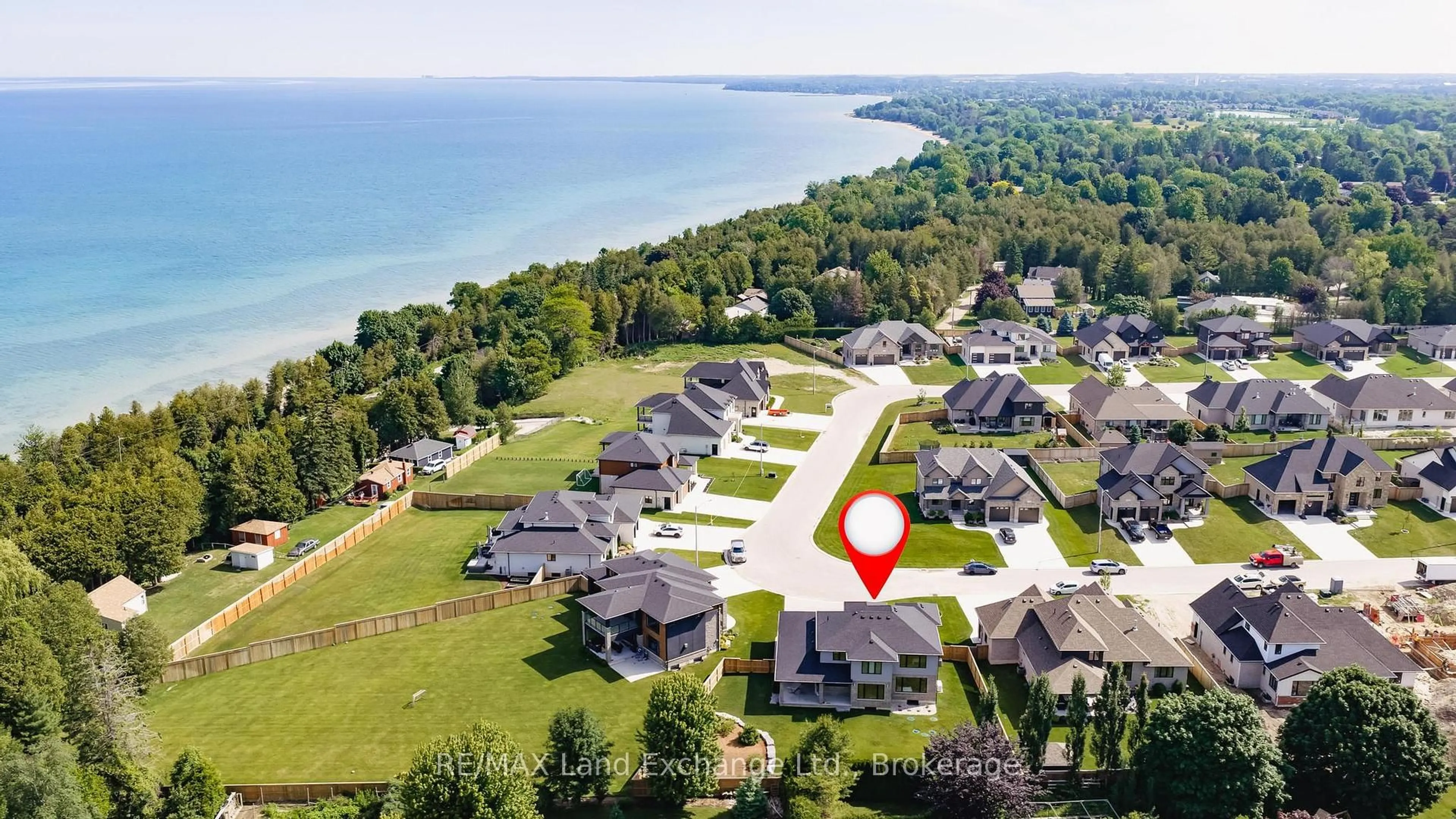 A pic from outside/outdoor area/front of a property/back of a property/a pic from drone, water/lake/river/ocean view for 949 Bogdanovic Way, Huron-Kinloss Ontario N2Z 0H4