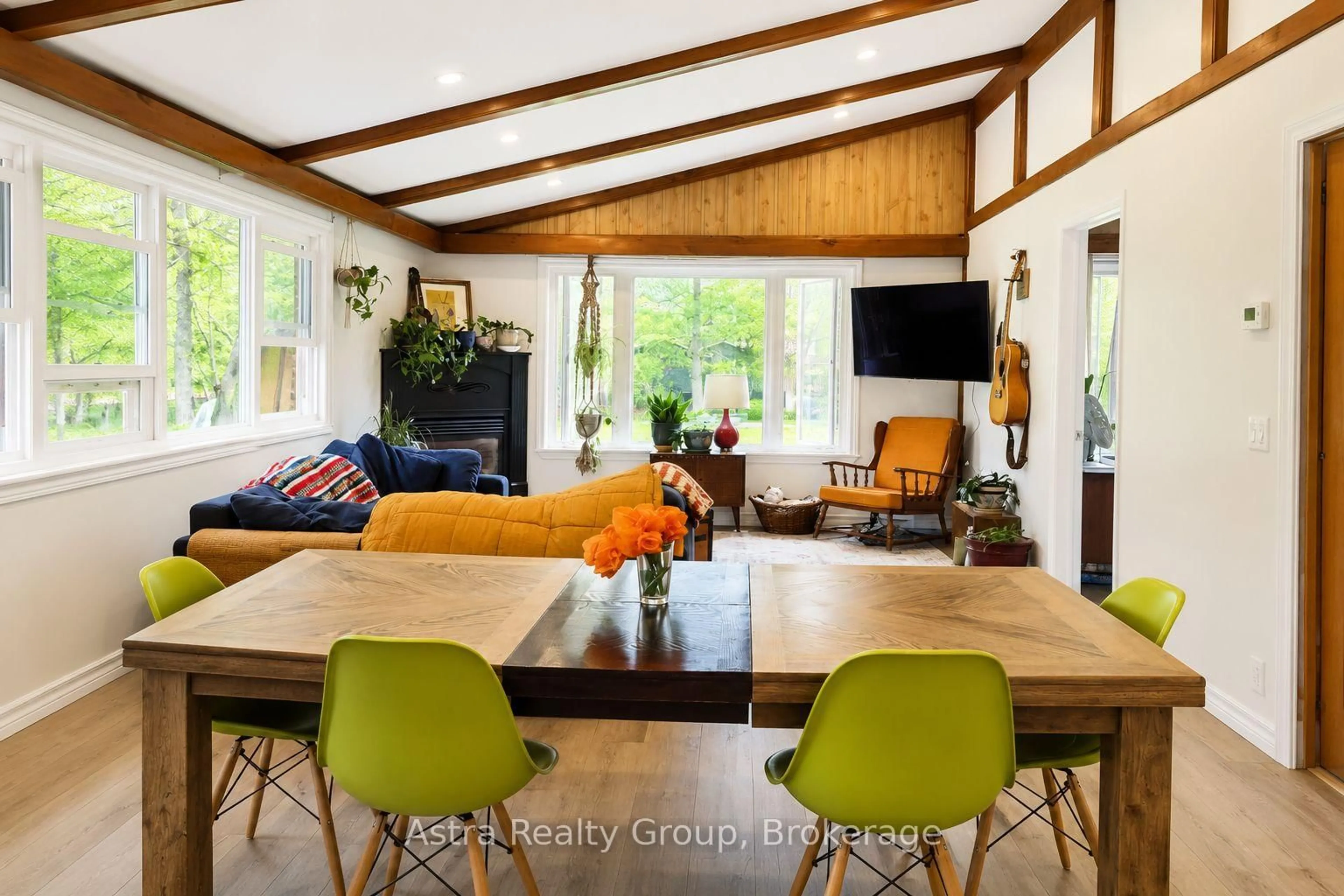 Living room with furniture, wood/laminate floor for 21 Sackitt Rd, Kawartha Lakes Ontario K0M 1N0