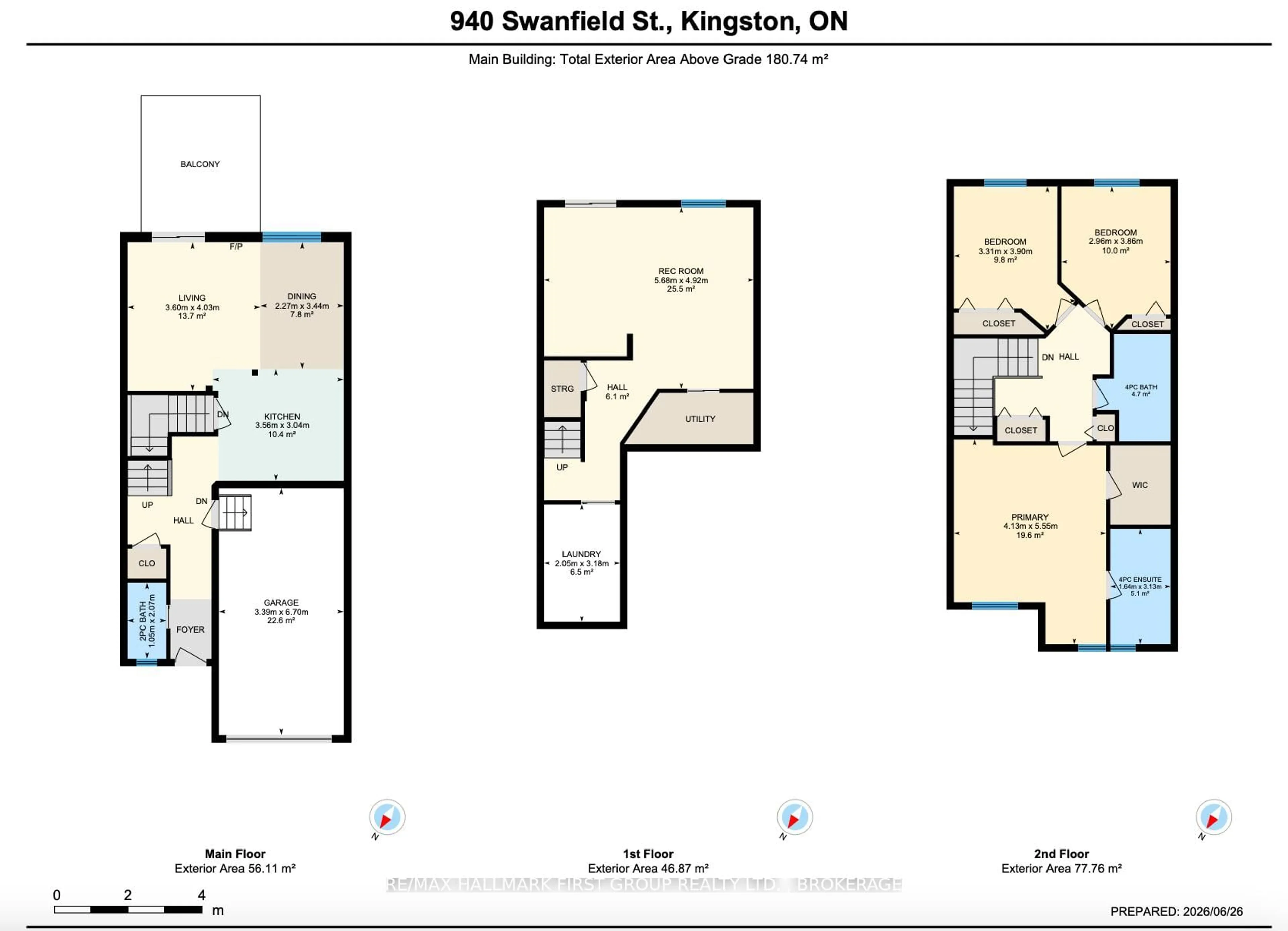 Floor plan for 940 SWANFIELD St, Kingston Ontario K7M 0A5