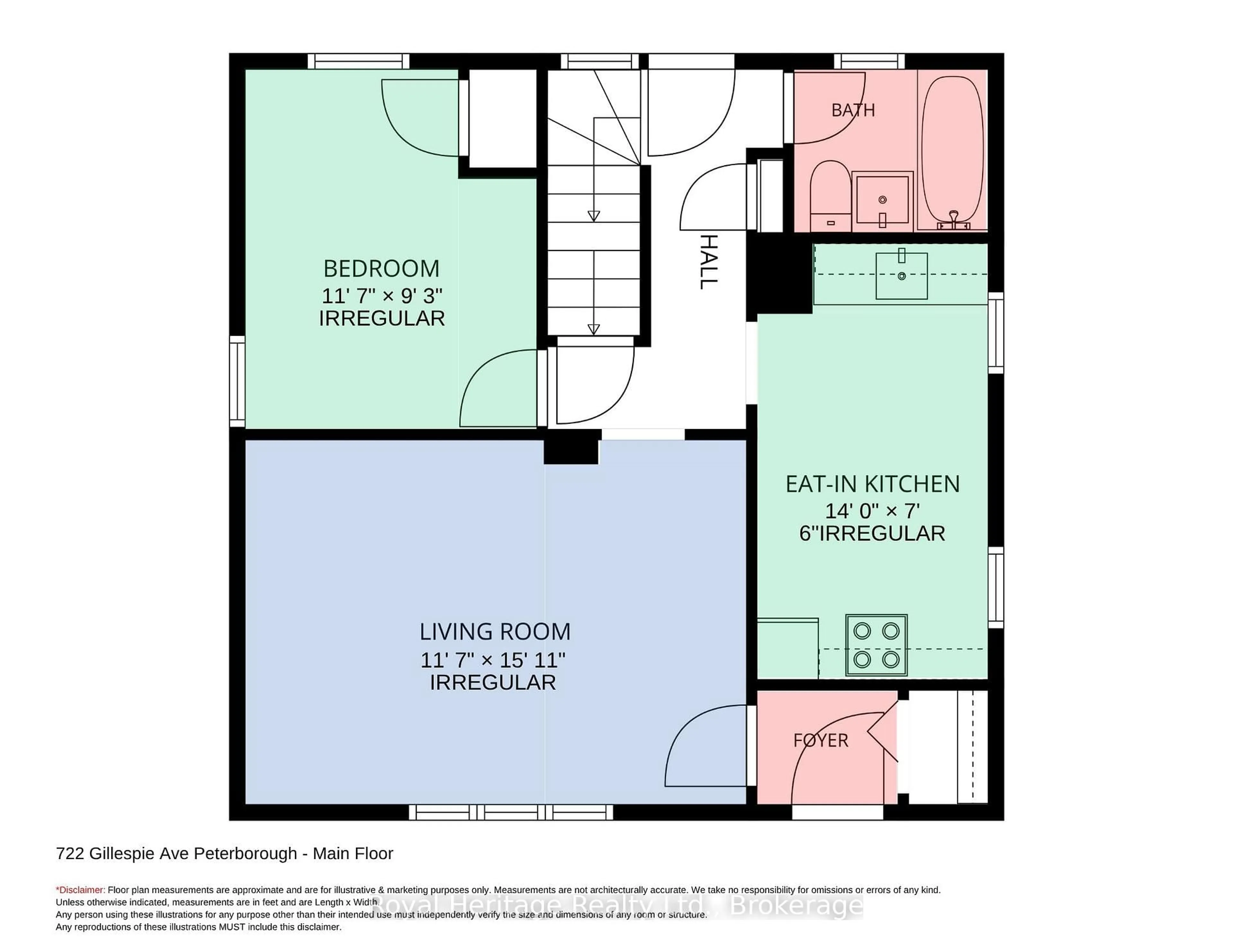 Floor plan for 722 Gillespie Ave, Peterborough Ontario K9J 4B7