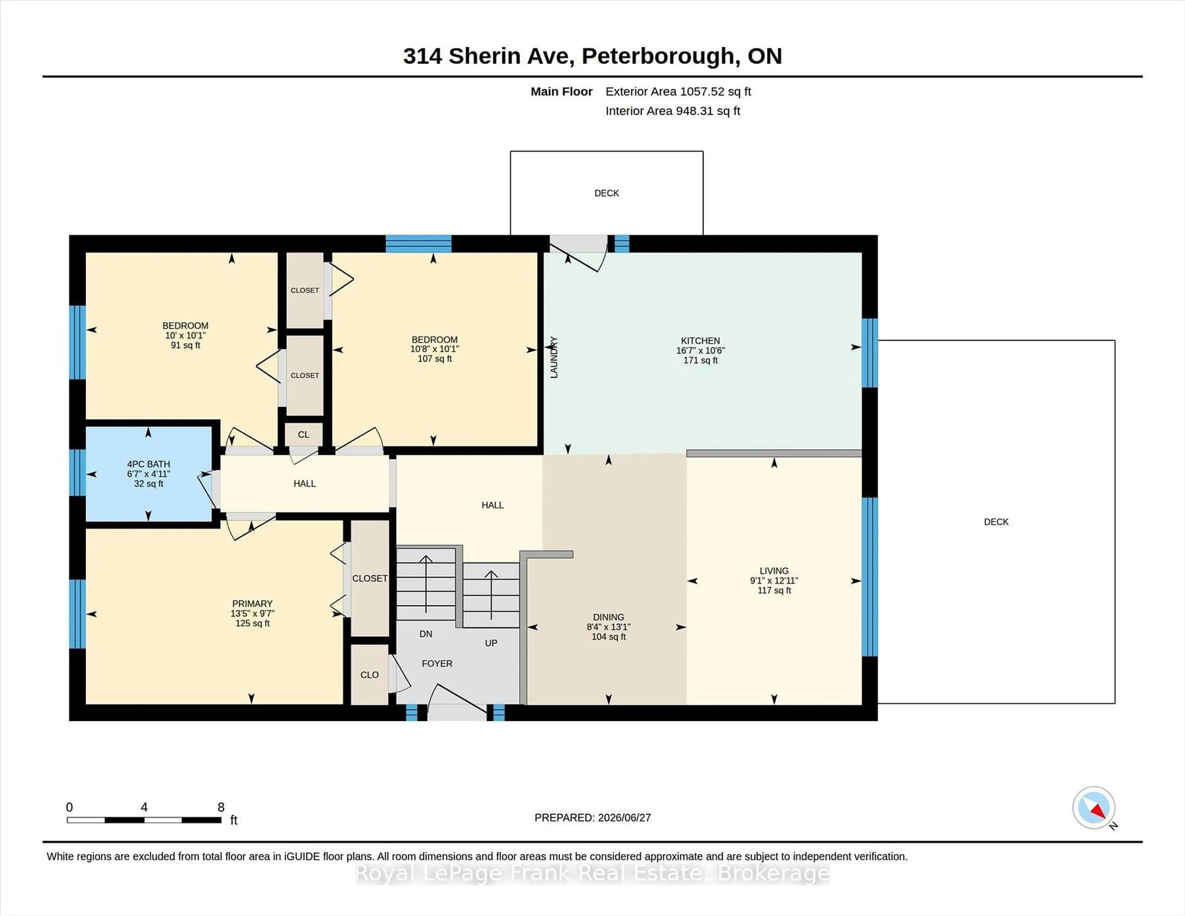 Floor plan for 314 Sherin Ave, Peterborough Ontario K9J 1B6
