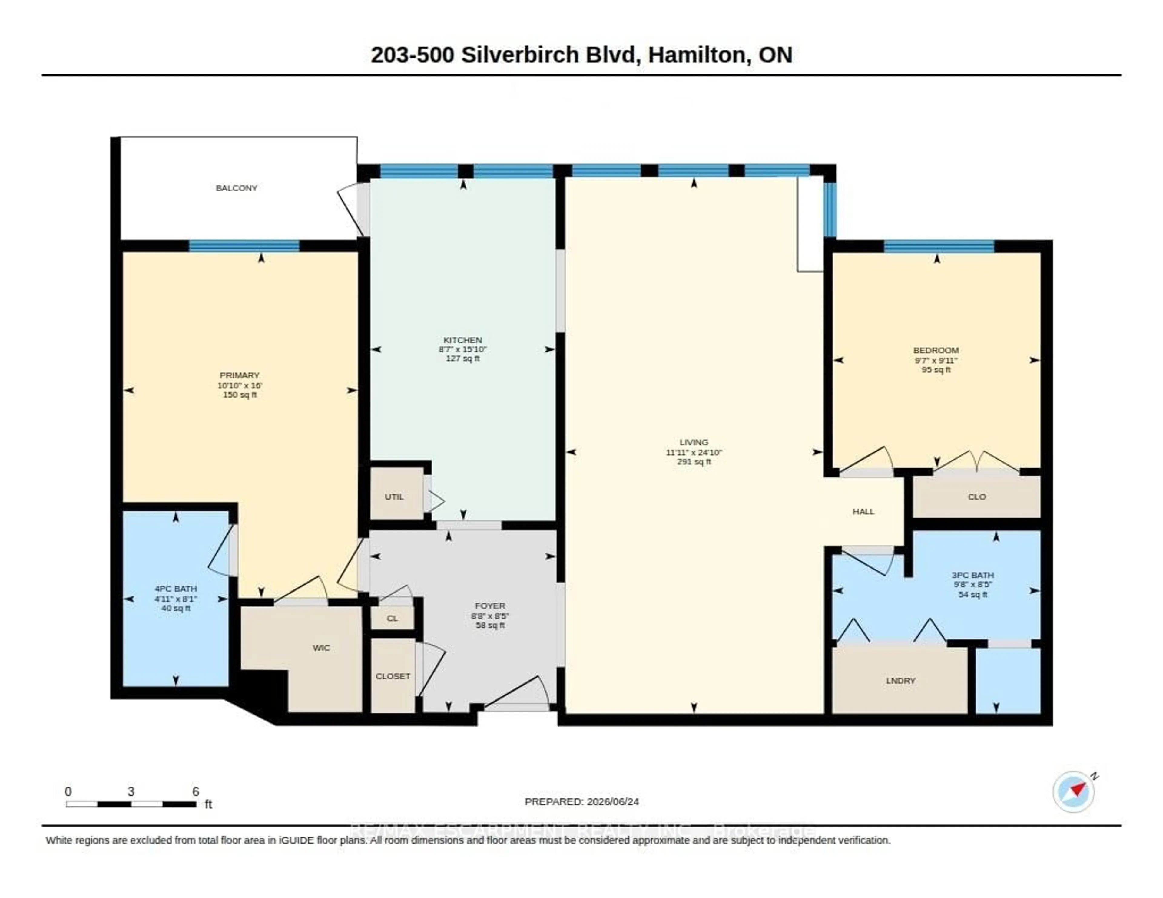 Floor plan for 500 Silverbirch Blvd #203, Hamilton Ontario L0R 1W0