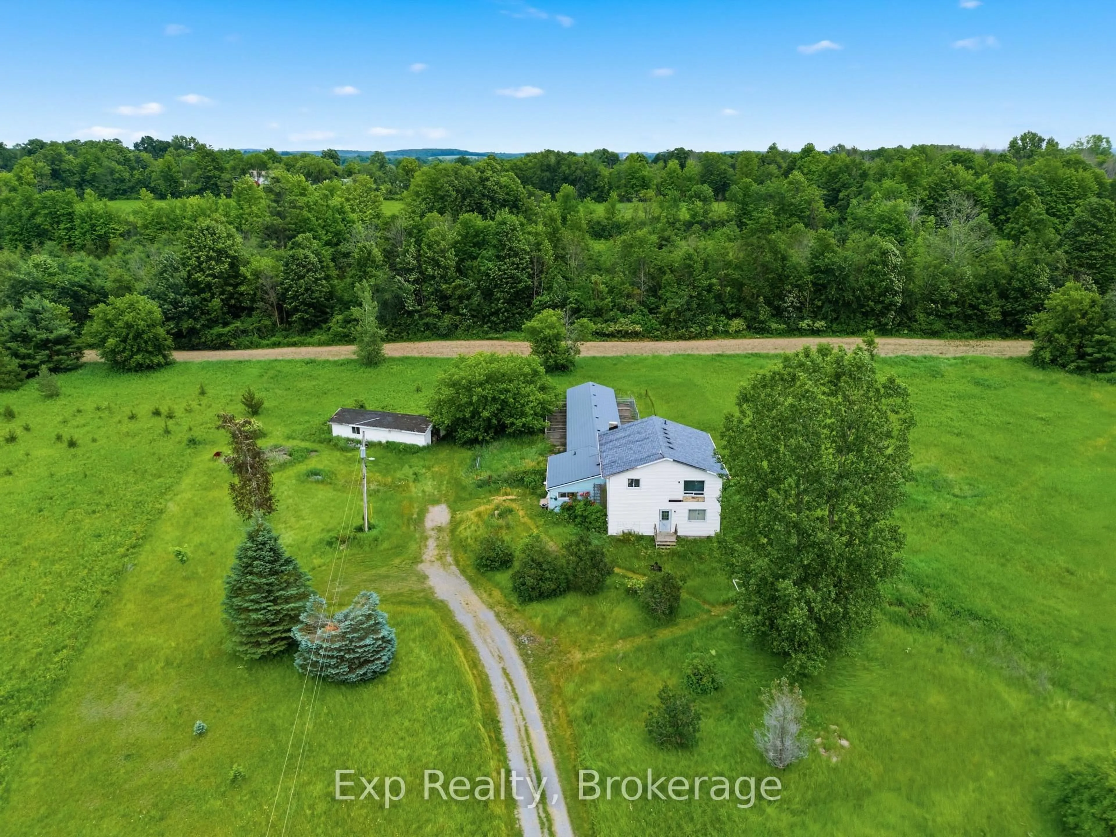 A pic from outside/outdoor area/front of a property/back of a property/a pic from drone, water/lake/river/ocean view for 700 Old Madoc Rd, Quinte West Ontario K0K 2B0