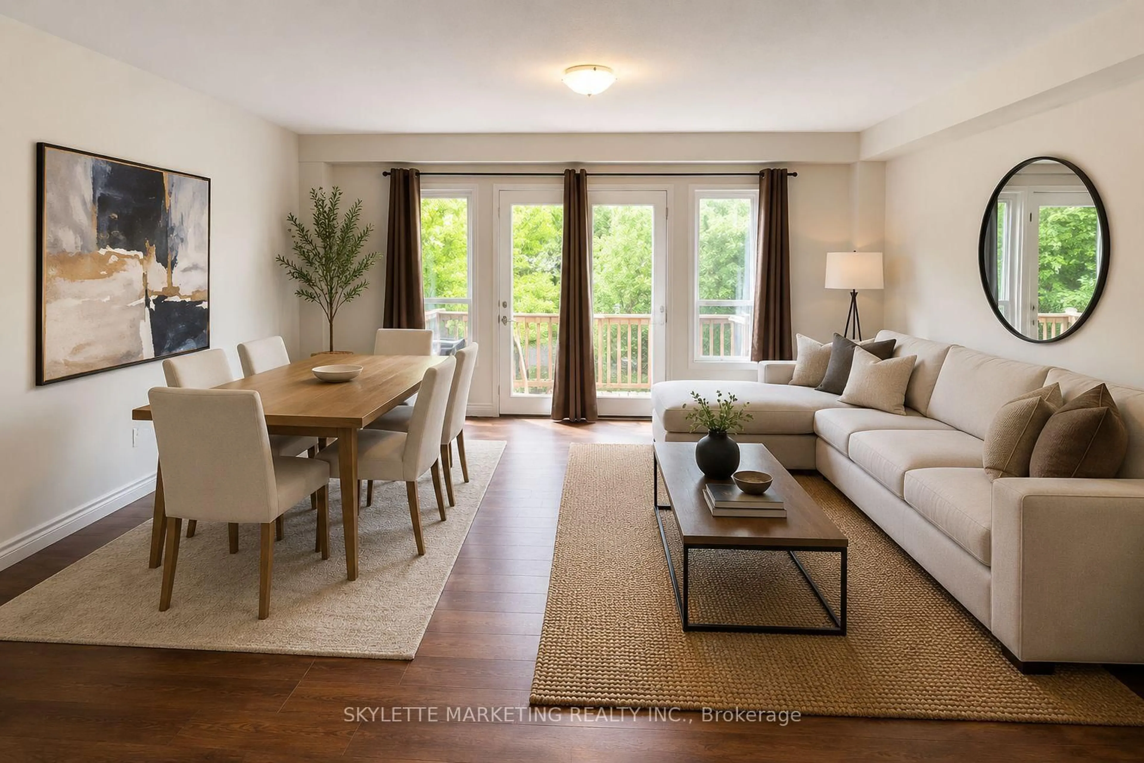 Living room with furniture, wood/laminate floor for 24 Lambeth Way, Guelph Ontario N1L 0H1