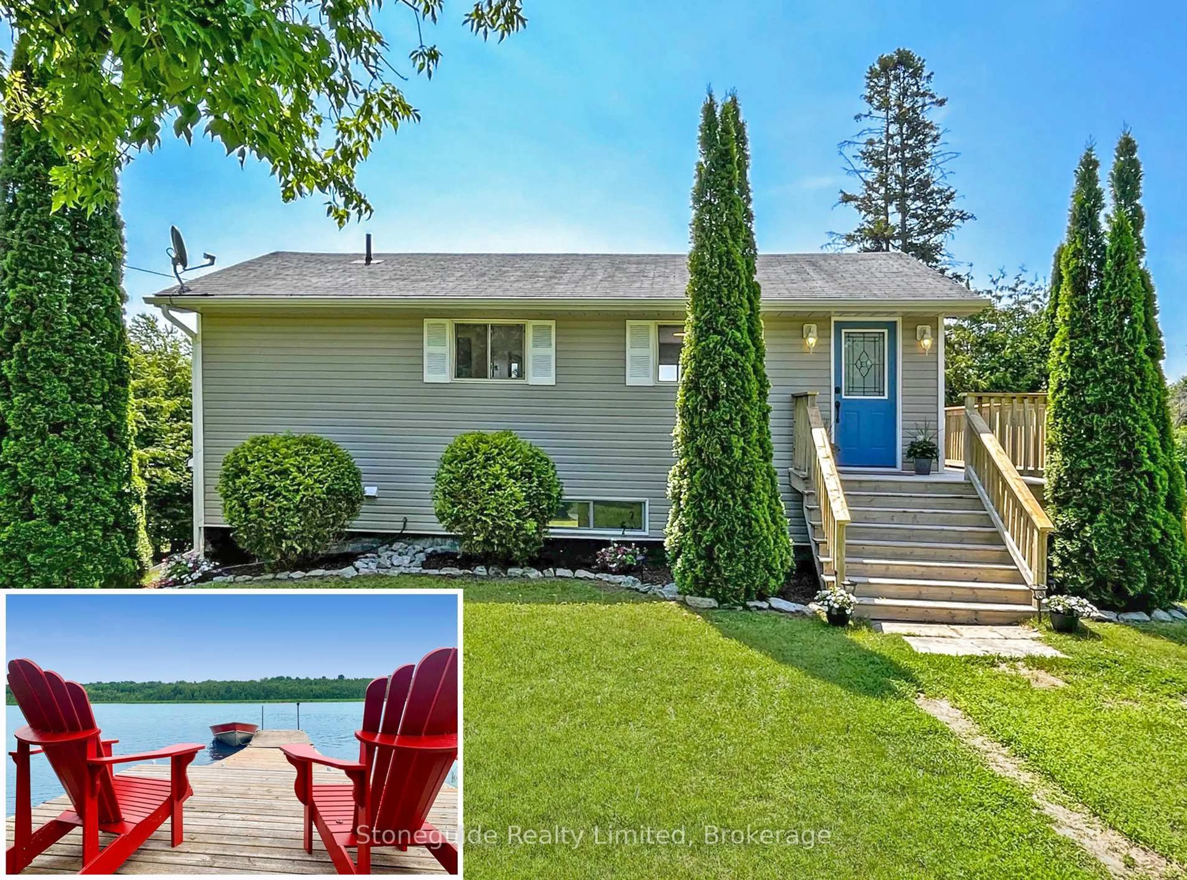 A pic from outside/outdoor area/front of a property/back of a property/a pic from drone, water/lake/river/ocean view for 154 Maryland Dr, Selwyn Ontario K9J 6X3