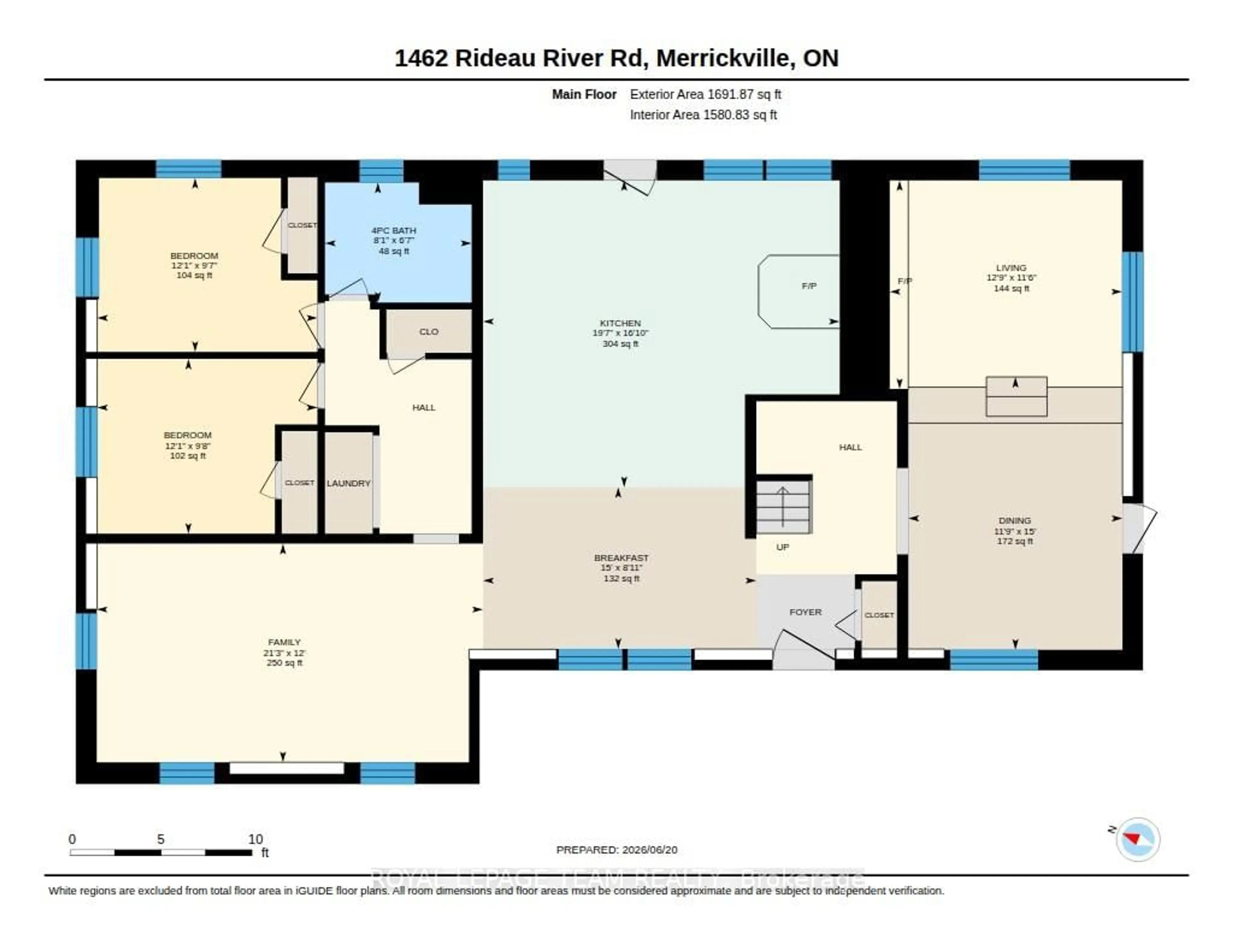 Floor plan for 1462 Rideau River Rd, Montague Ontario K7A 8B8