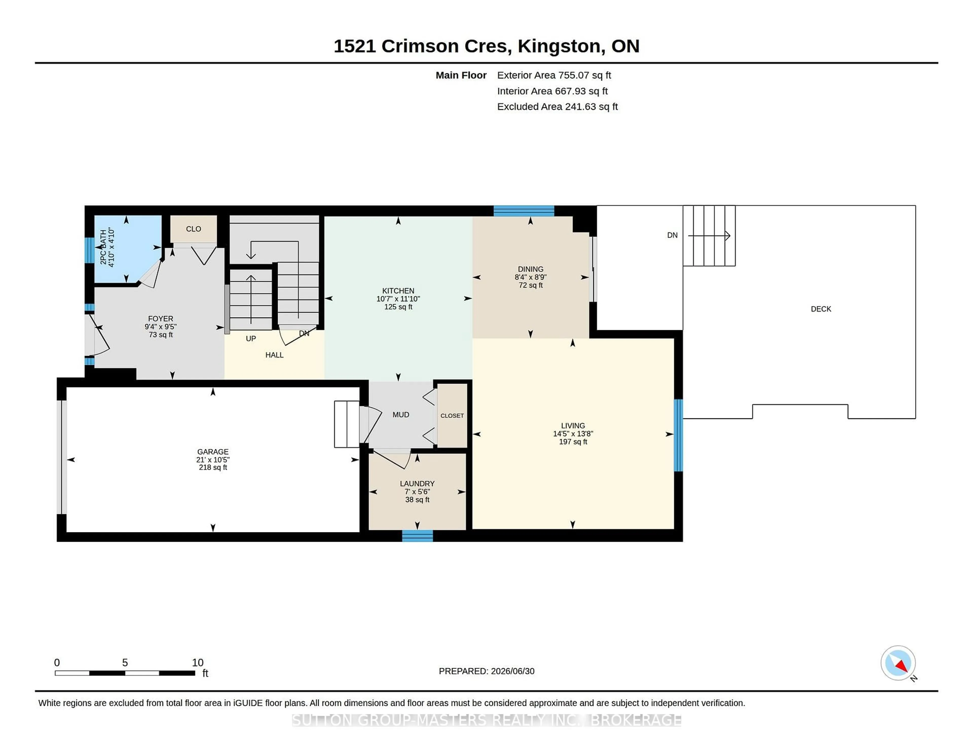Floor plan for 1521 Crimson Cres, Kingston Ontario K7P 0H4