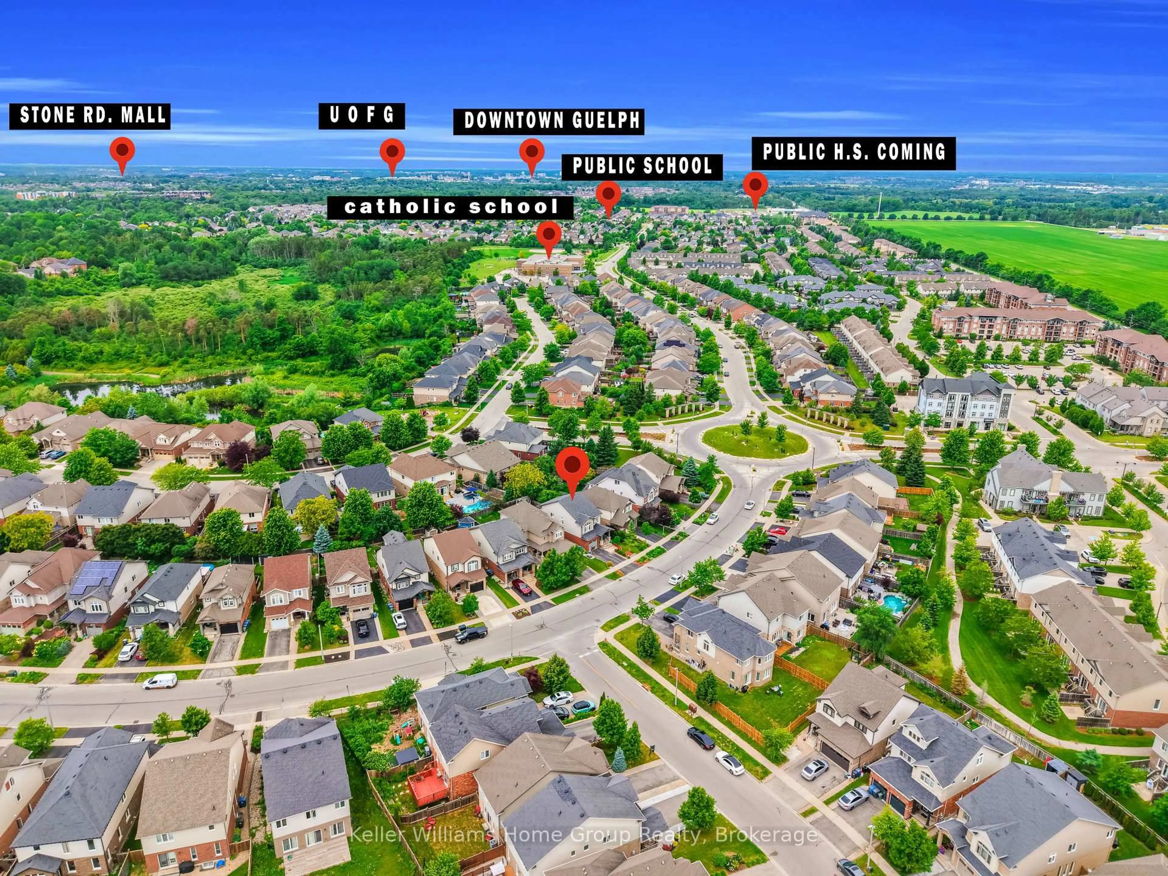 A pic from outside/outdoor area/front of a property/back of a property/a pic from drone, street for 212 Goodwin Dr, Guelph Ontario N1L 0C8