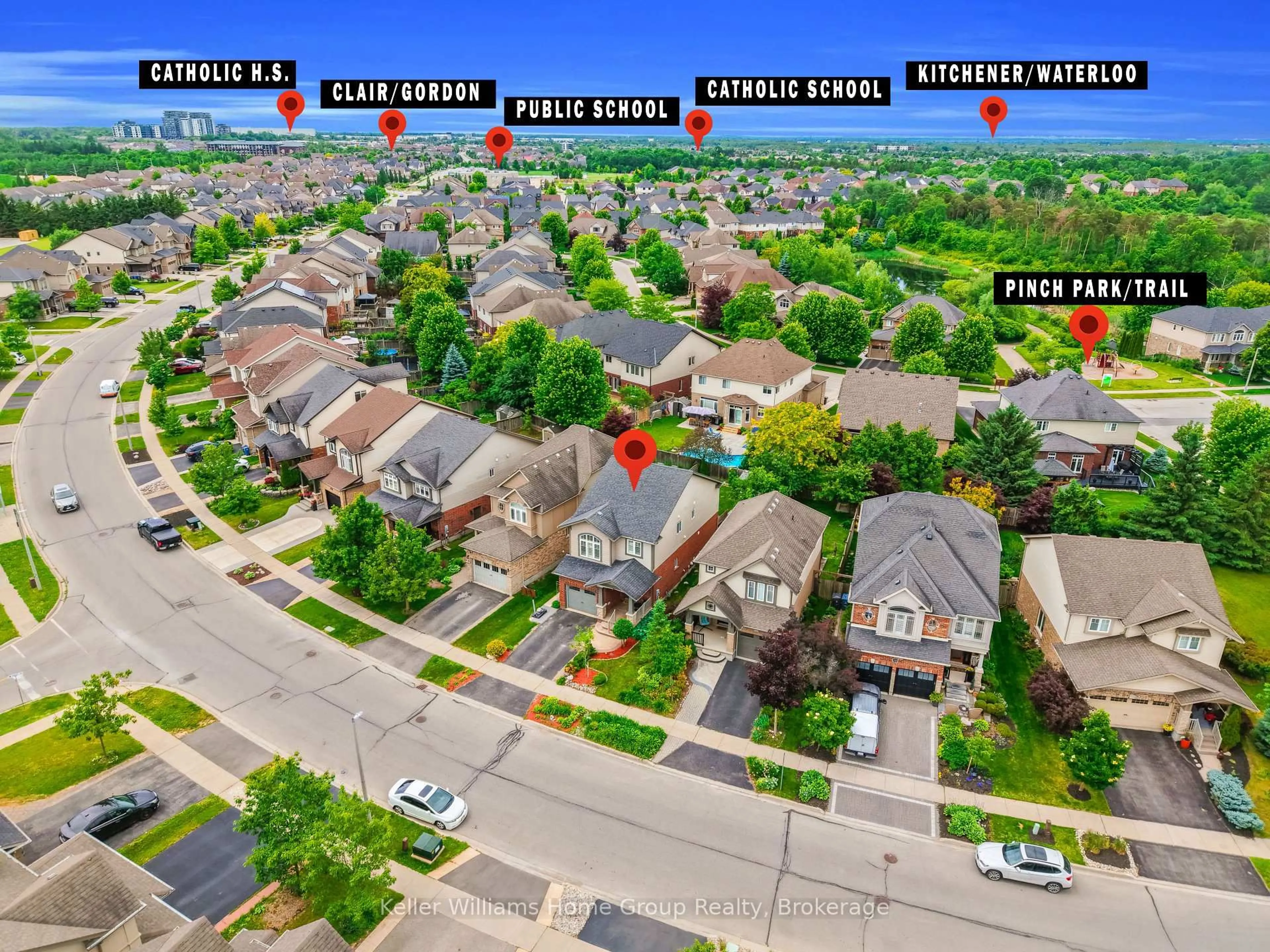A pic from outside/outdoor area/front of a property/back of a property/a pic from drone, street for 212 Goodwin Dr, Guelph Ontario N1L 0C8