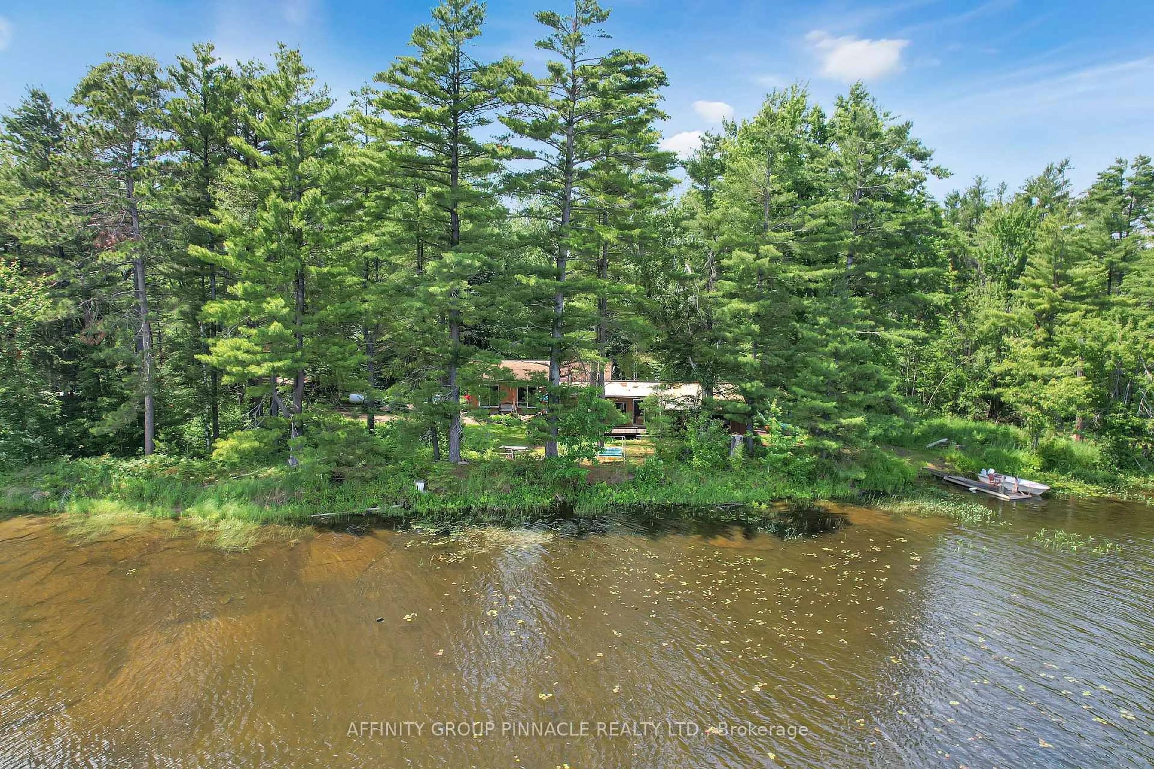 A pic from outside/outdoor area/front of a property/back of a property/a pic from drone, water/lake/river/ocean view for 396 North Shore Rd, Kawartha Lakes Ontario K0M 2B0