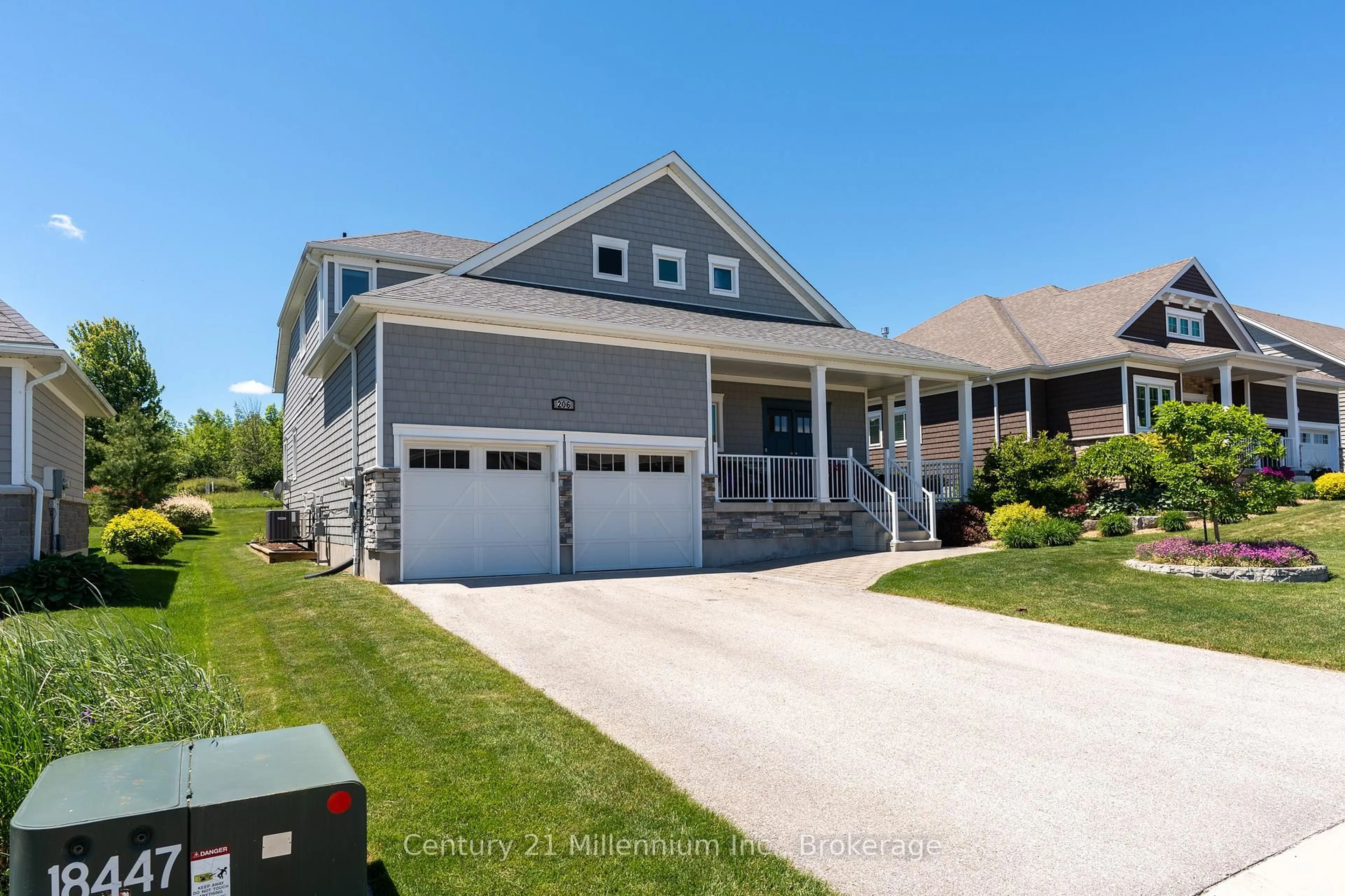 Home with vinyl exterior material, street for 206 Snowberry Lane, Georgian Bluffs Ontario N0H 1S0