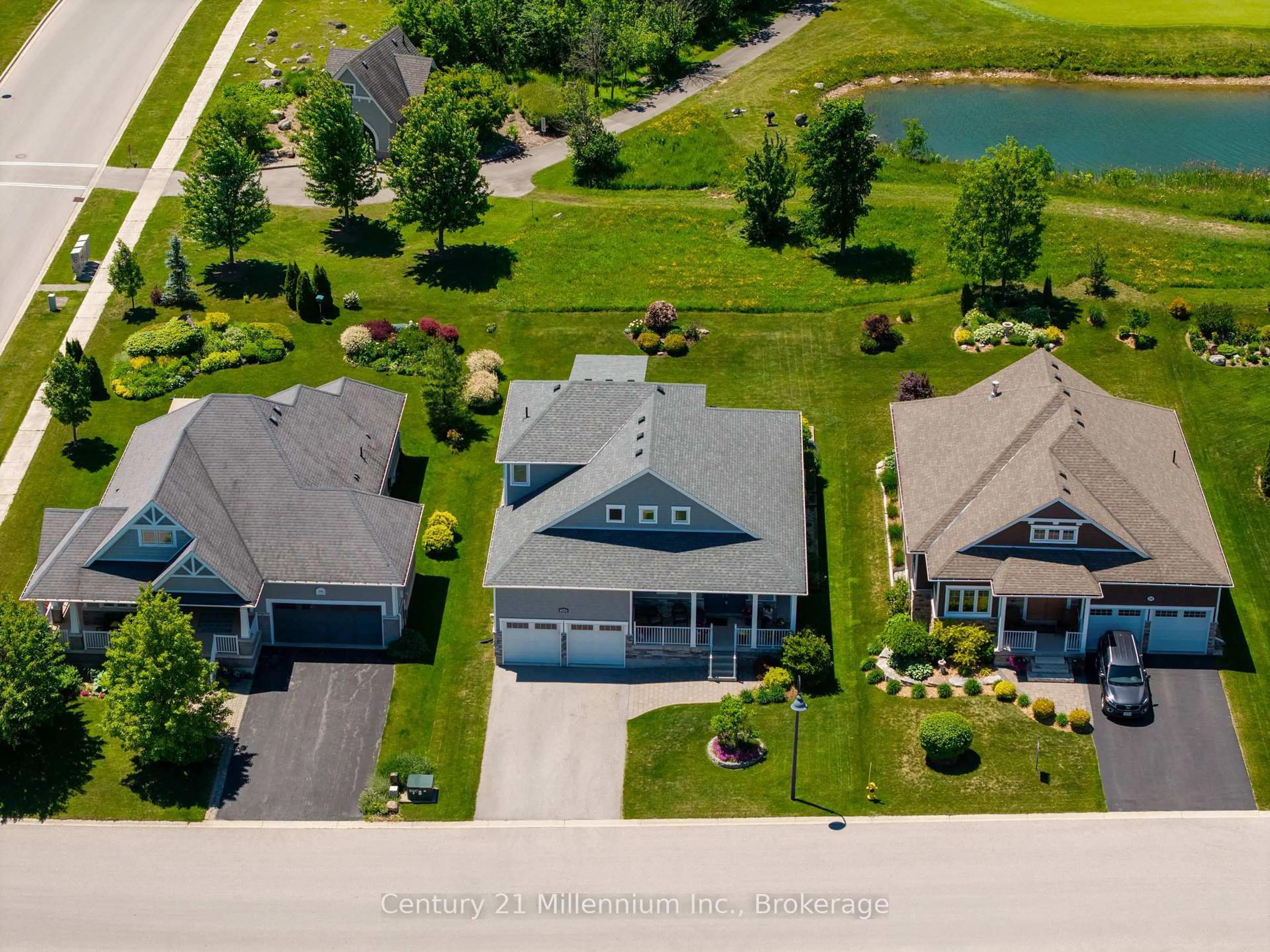 A pic from outside/outdoor area/front of a property/back of a property/a pic from drone, water/lake/river/ocean view for 206 Snowberry Lane, Georgian Bluffs Ontario N0H 1S0