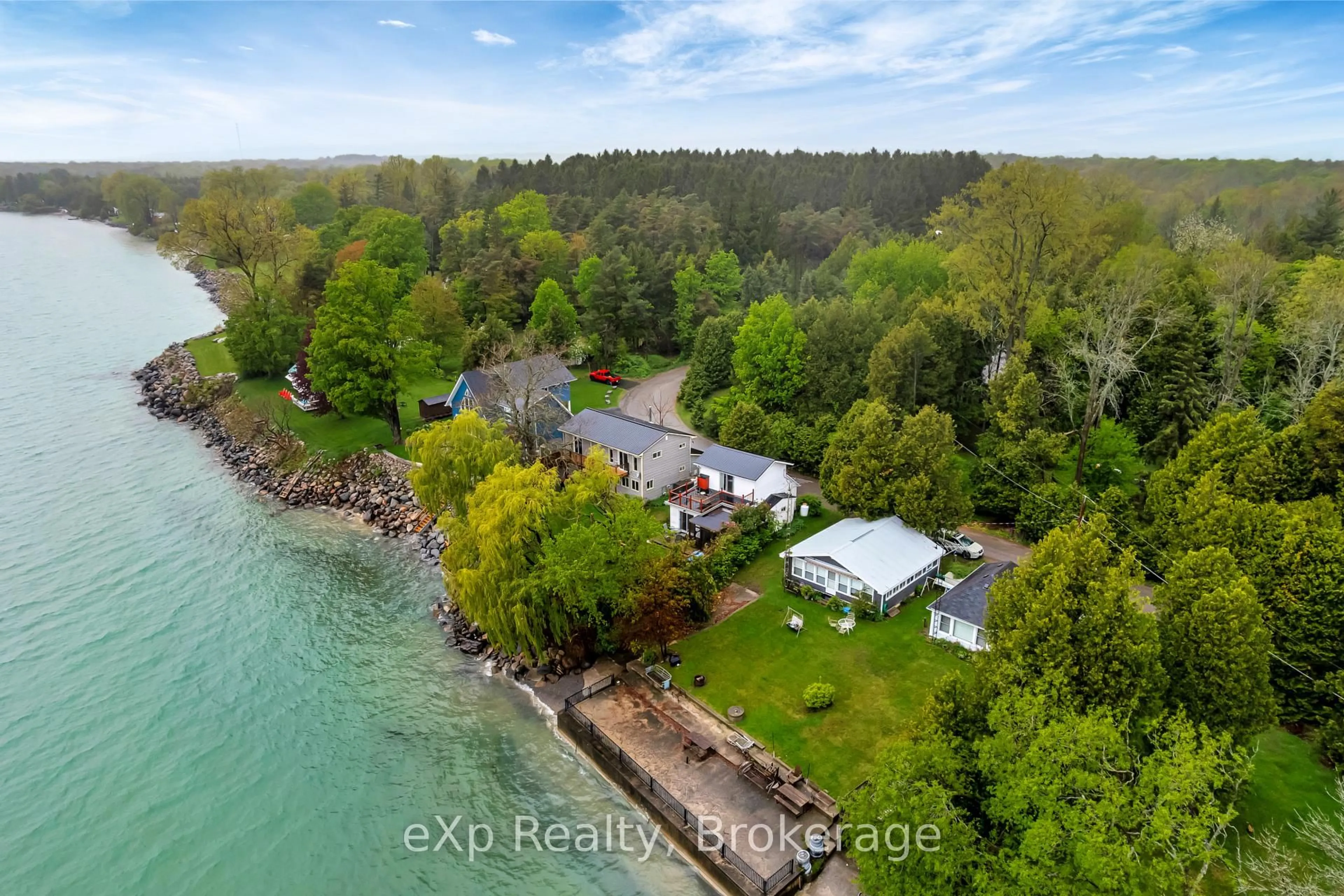 A pic from outside/outdoor area/front of a property/back of a property/a pic from drone, water/lake/river/ocean view for 43 & 45 Clifford St, Quinte West Ontario K0K 1L0