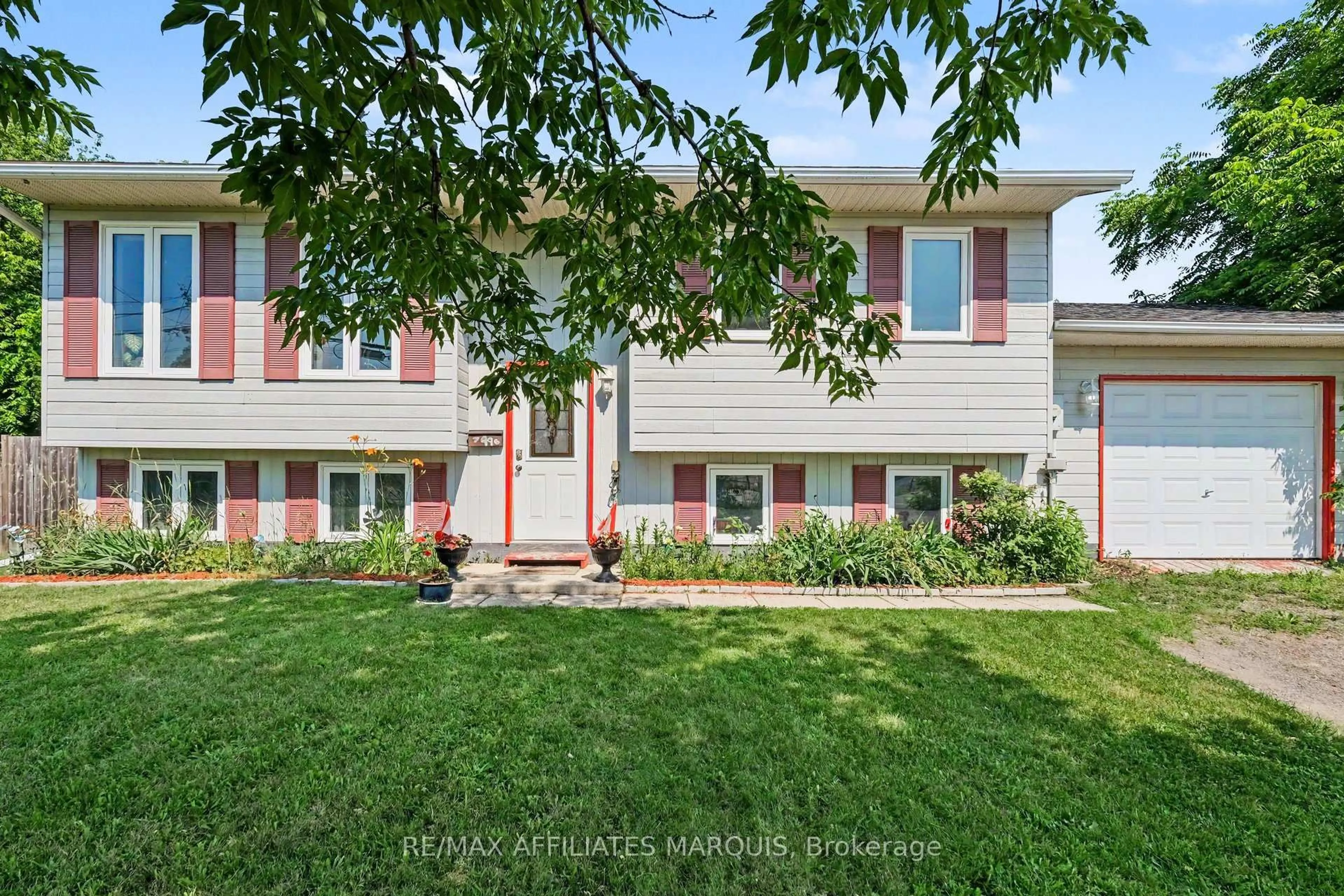 Home with vinyl exterior material, street for 7496 Roger Stevens Dr, Smiths Falls Ontario K7A 4X9