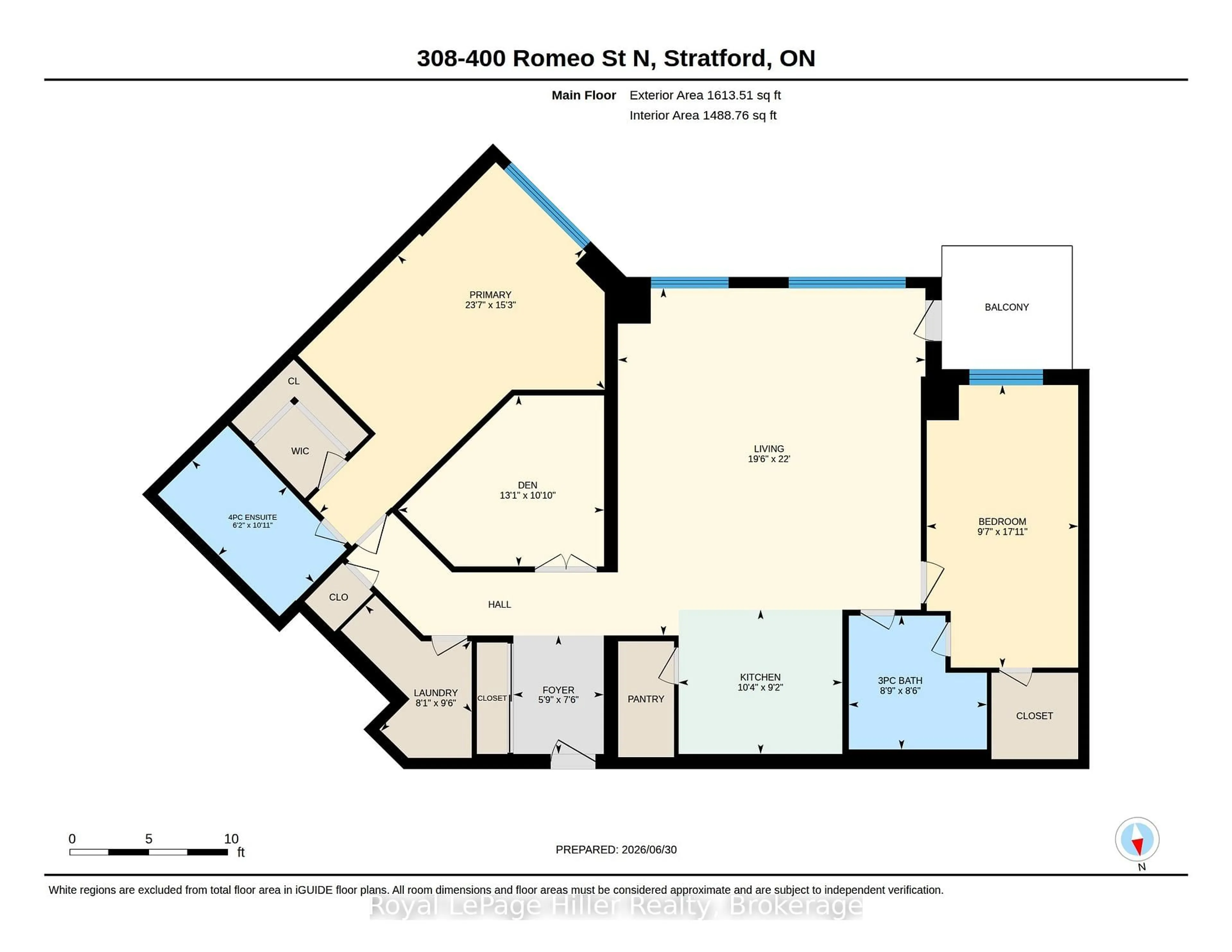 Floor plan for 400 Romeo St #308, Stratford Ontario N5A 0A2