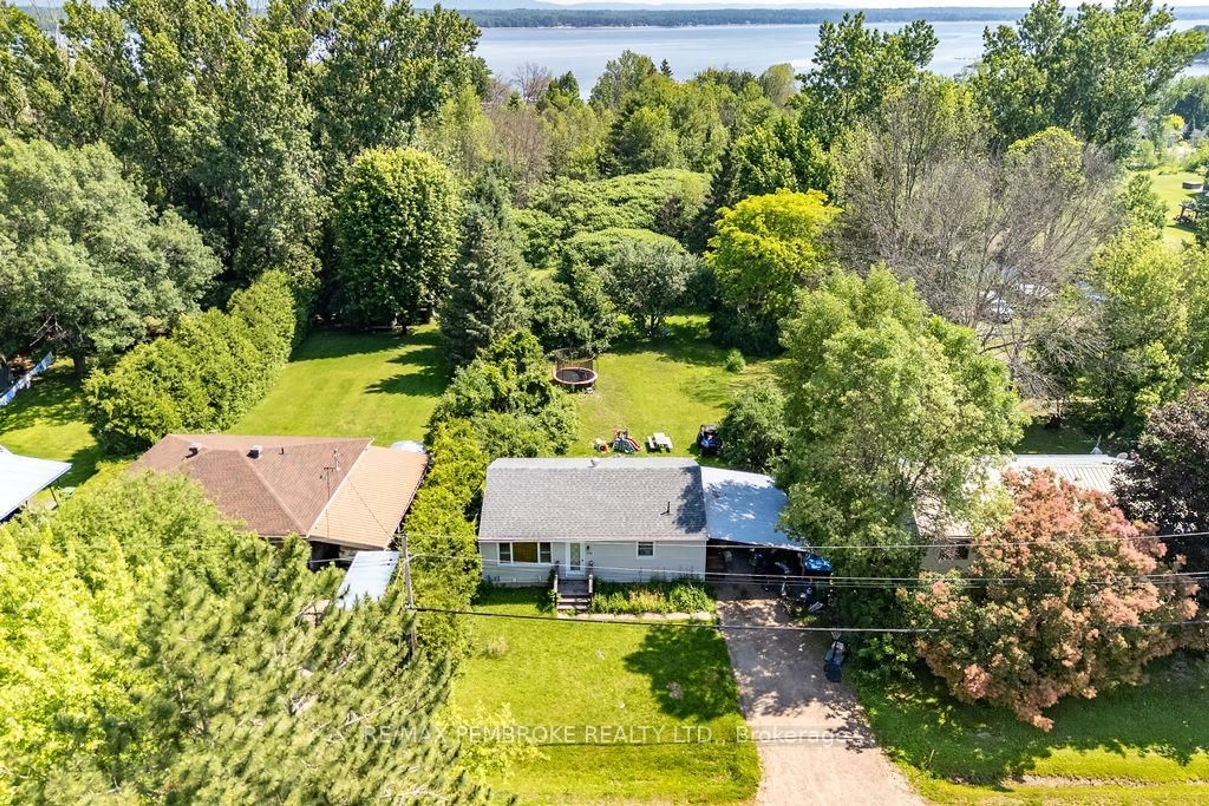 A pic from outside/outdoor area/front of a property/back of a property/a pic from drone, water/lake/river/ocean view for 770 Mcguire St, Petawawa Ontario K8A 7C5