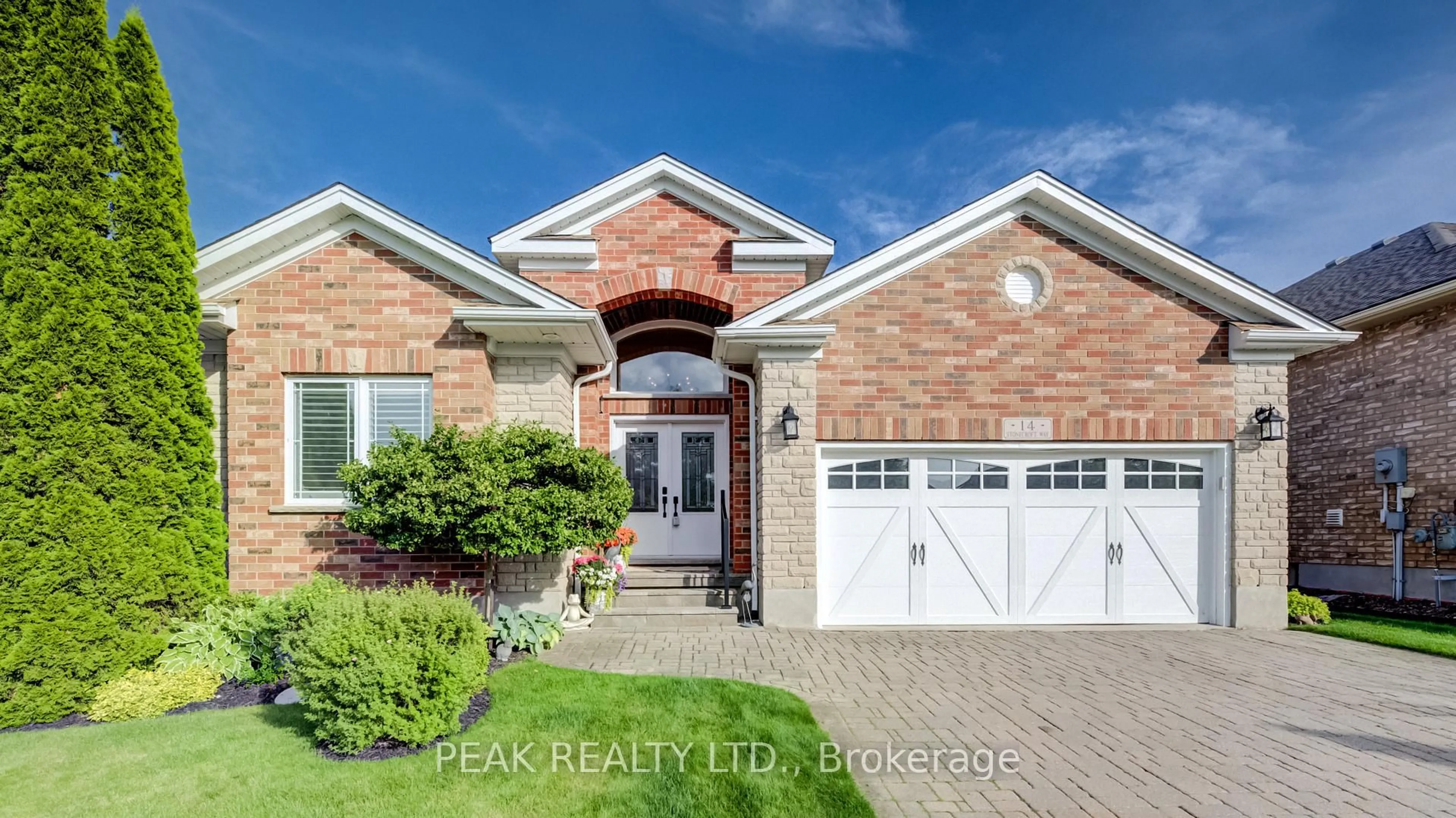 Home with brick exterior material, street for 14 Stonecroft Way, Wilmot Ontario N3A 4J4