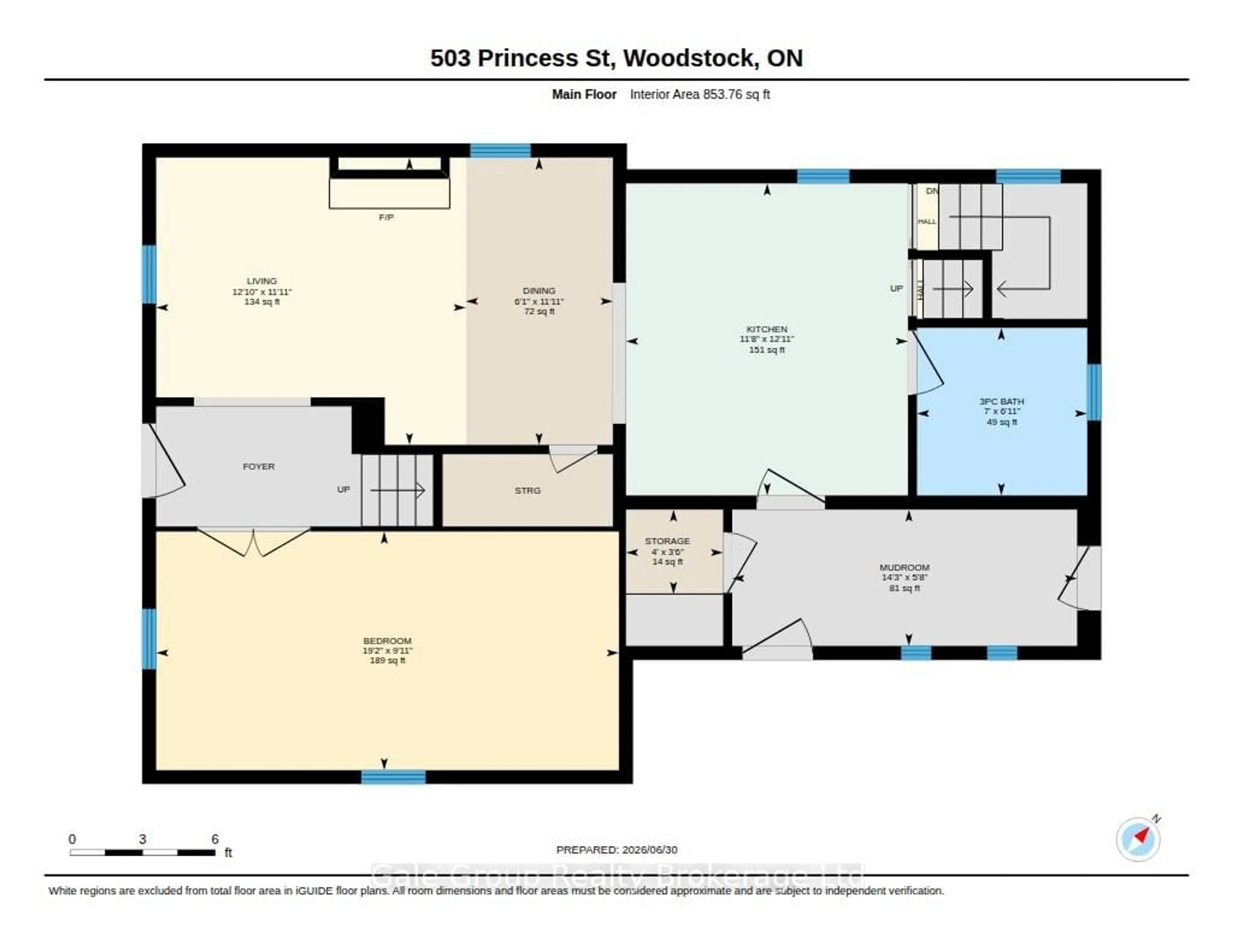 Floor plan for 503 Princess St, Woodstock Ontario N4S 4G8