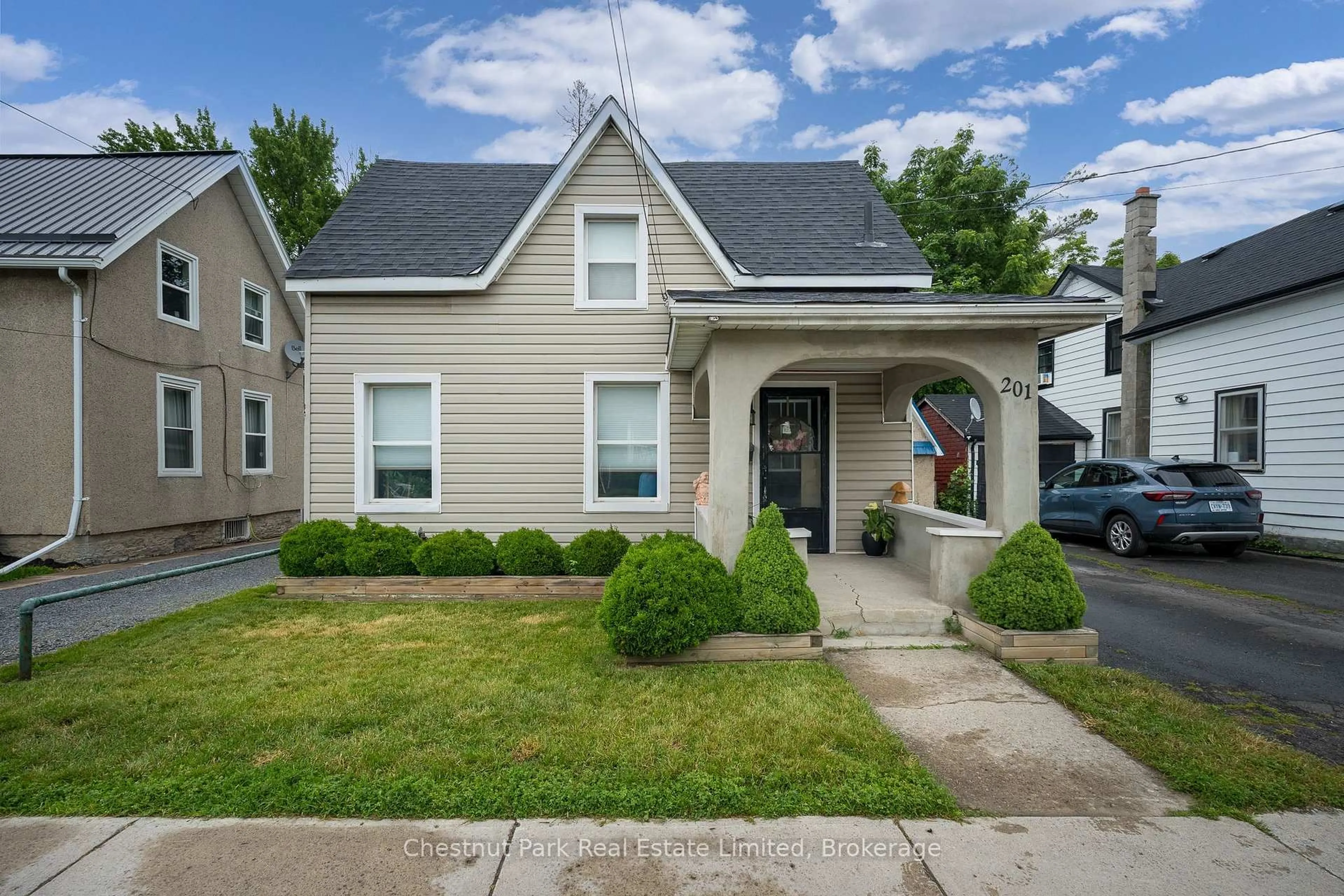 Home with vinyl exterior material, street for 201 Centre St, Greater Napanee Ontario K7R 1N7