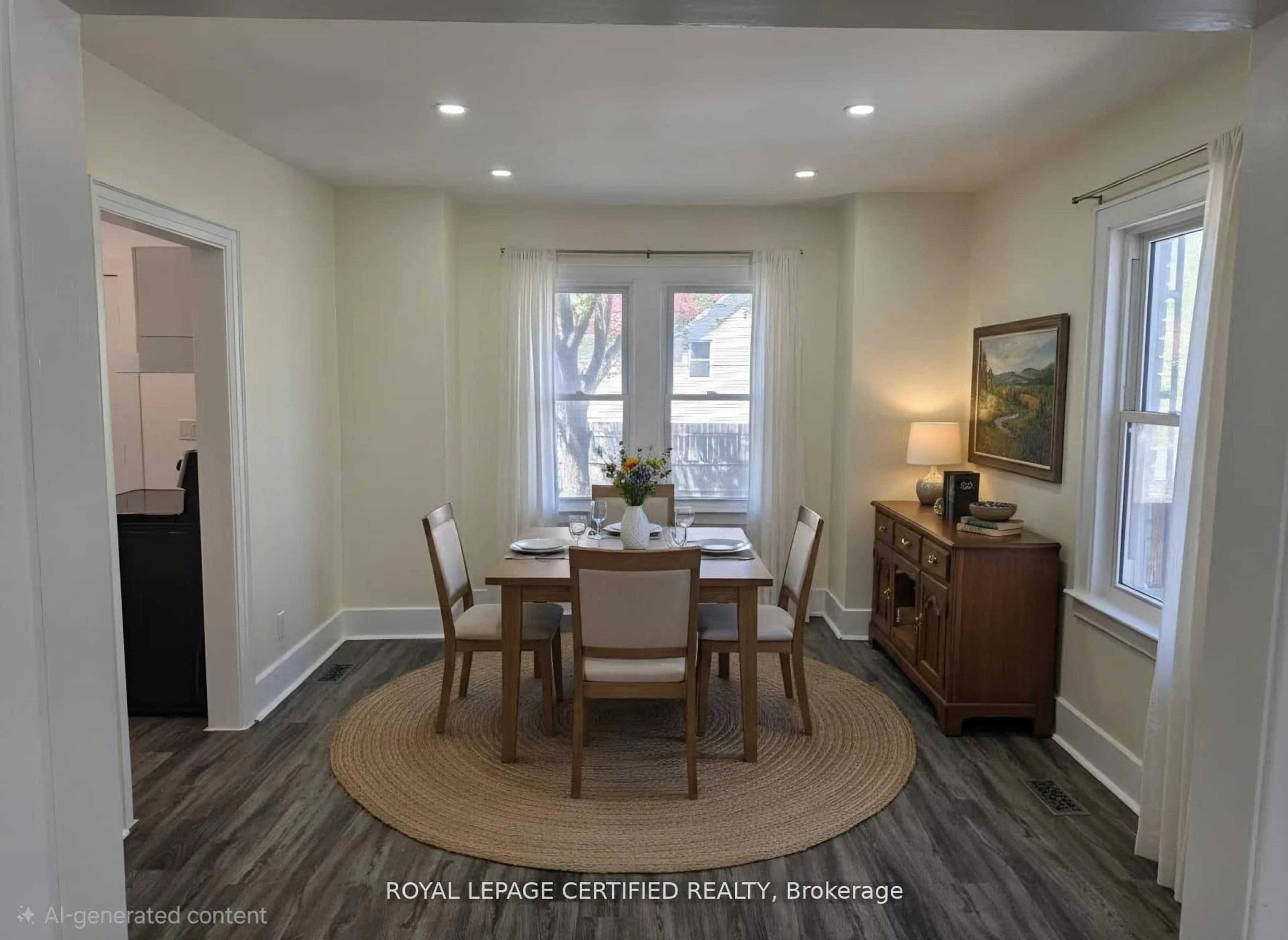 Dining room, wood/laminate floor for 3272 Baby St, Windsor Ontario N9C 1K8