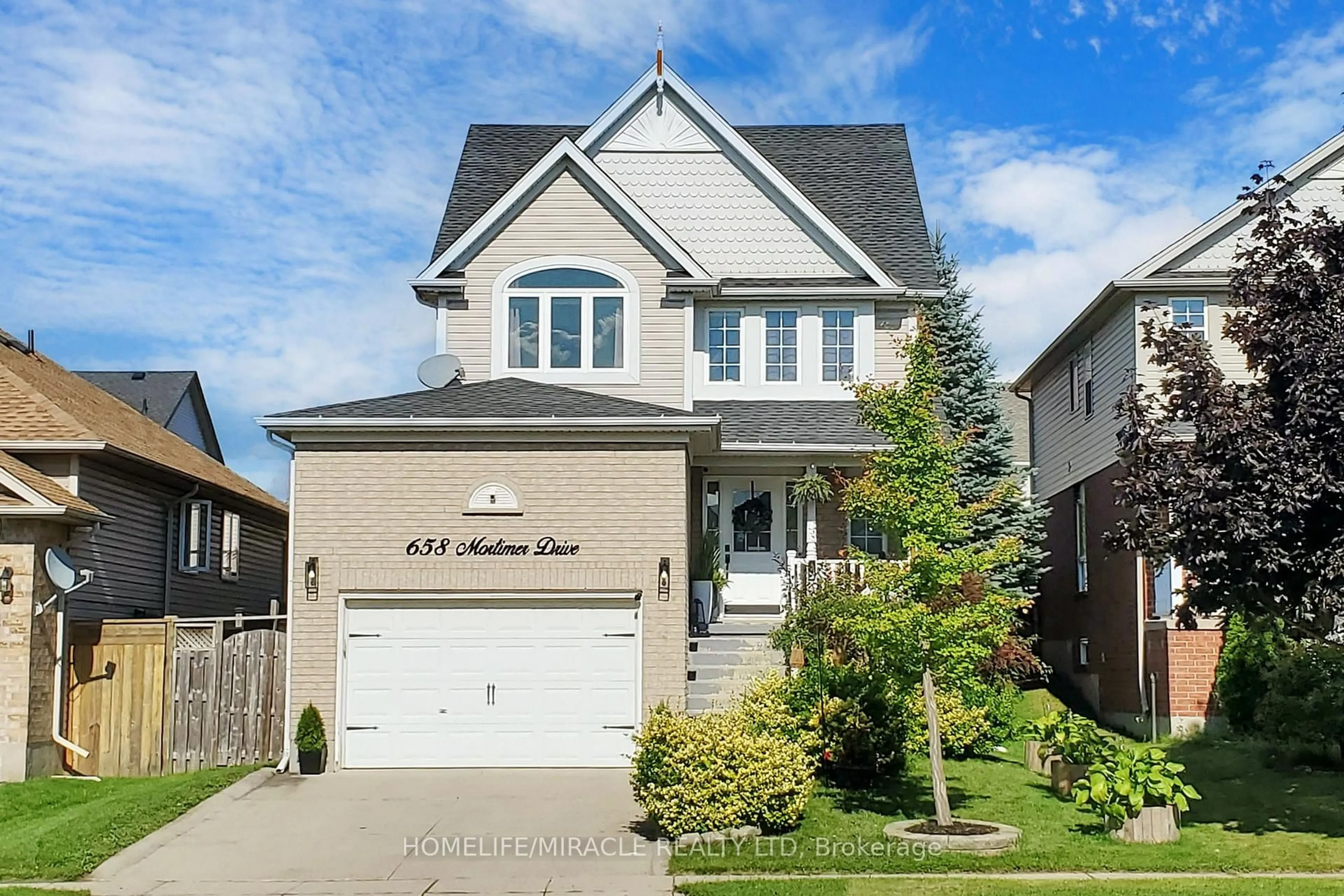 Home with vinyl exterior material, street for 658 Mortimer Dr, Cambridge Ontario N3H 5R7