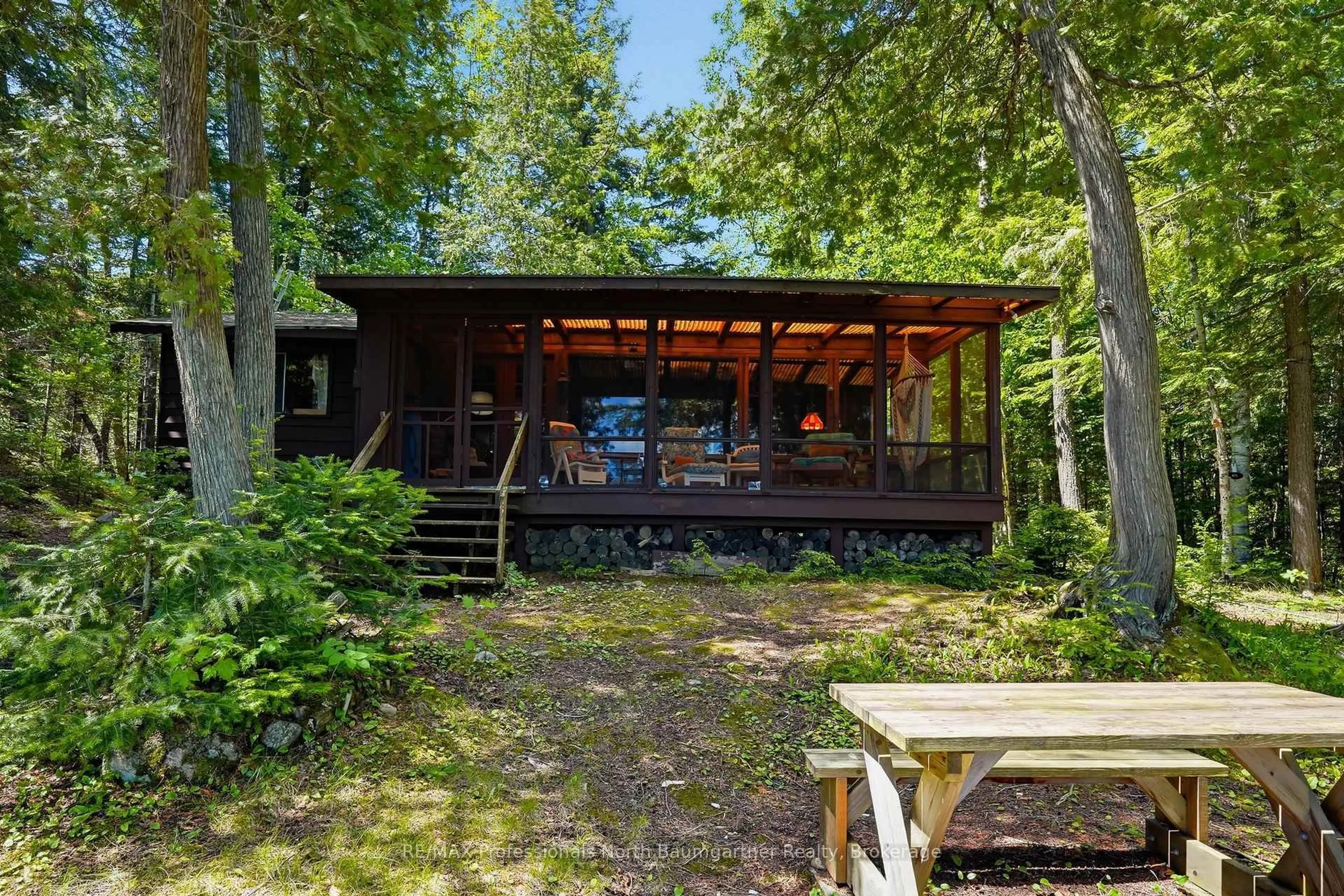 Patio, forest/trees view for 1698 Burleigh Rd, Dysart et al Ontario K0M 1S0