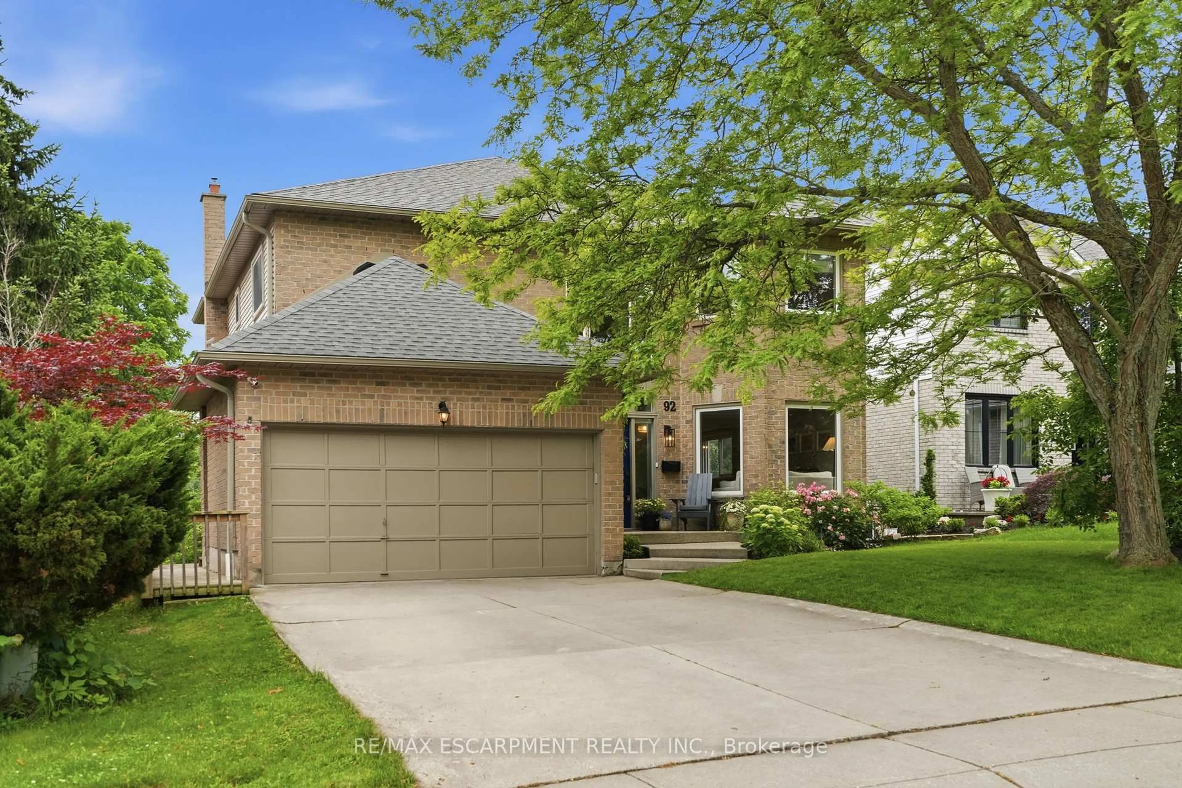 Home with brick exterior material, street for 92 Jerome Park Dr, Hamilton Ontario L9H 6H3