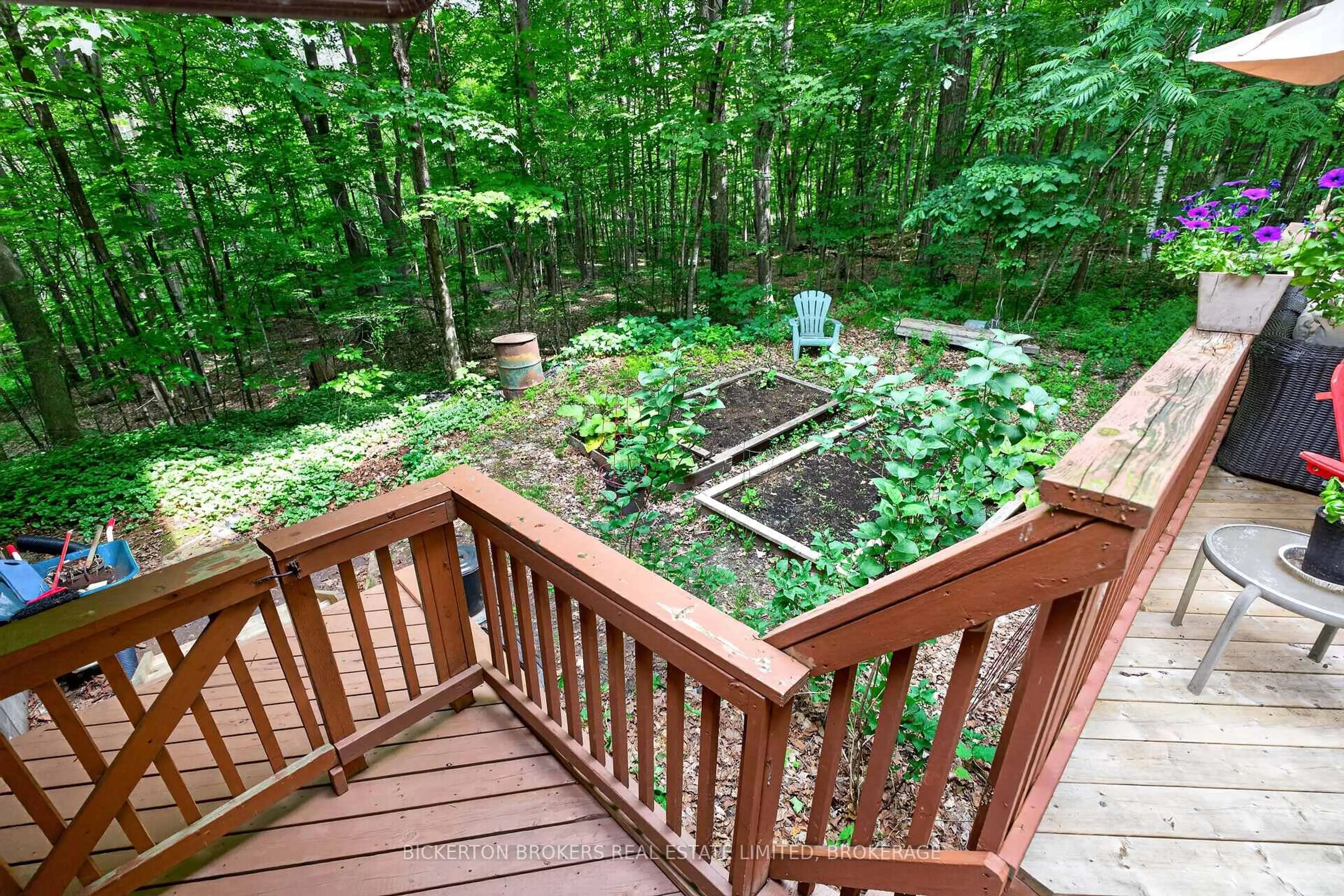 Patio, forest/trees view for 154 Woodvale Rd, Leeds and the Thousand Islands Ontario K0E 1L0