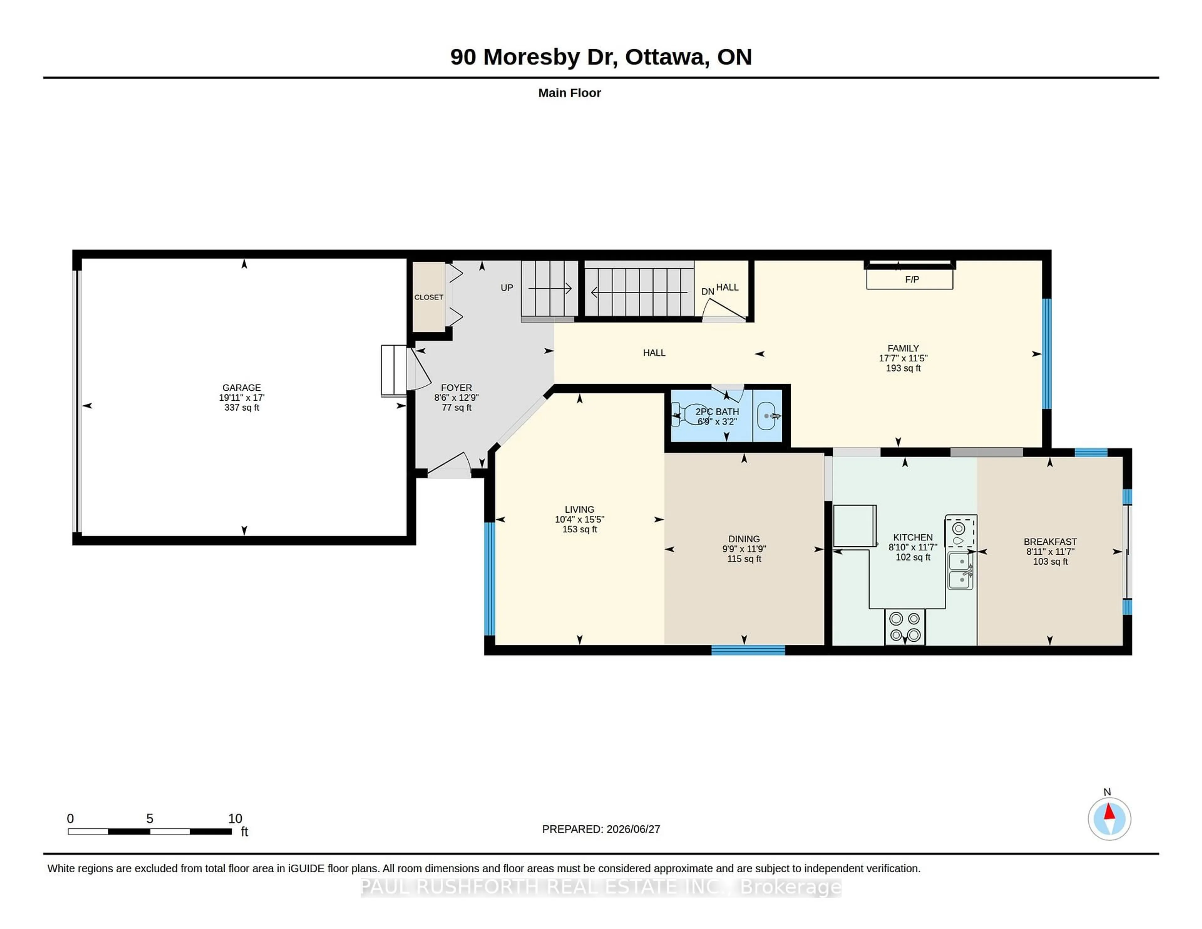 Floor plan for 90 Moresby Dr, Kanata Ontario K2M 2J6