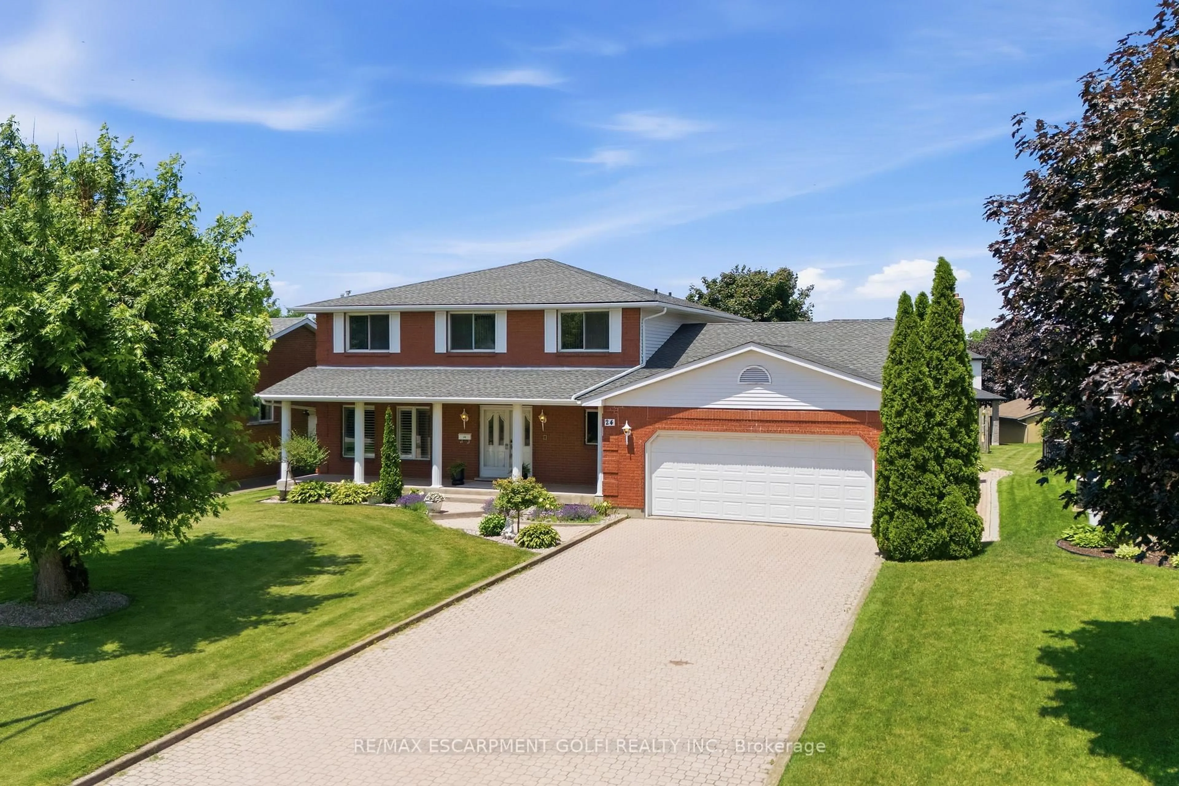 Home with brick exterior material, street for 24 Renfrew Dr, Thorold Ontario L2V 4E7