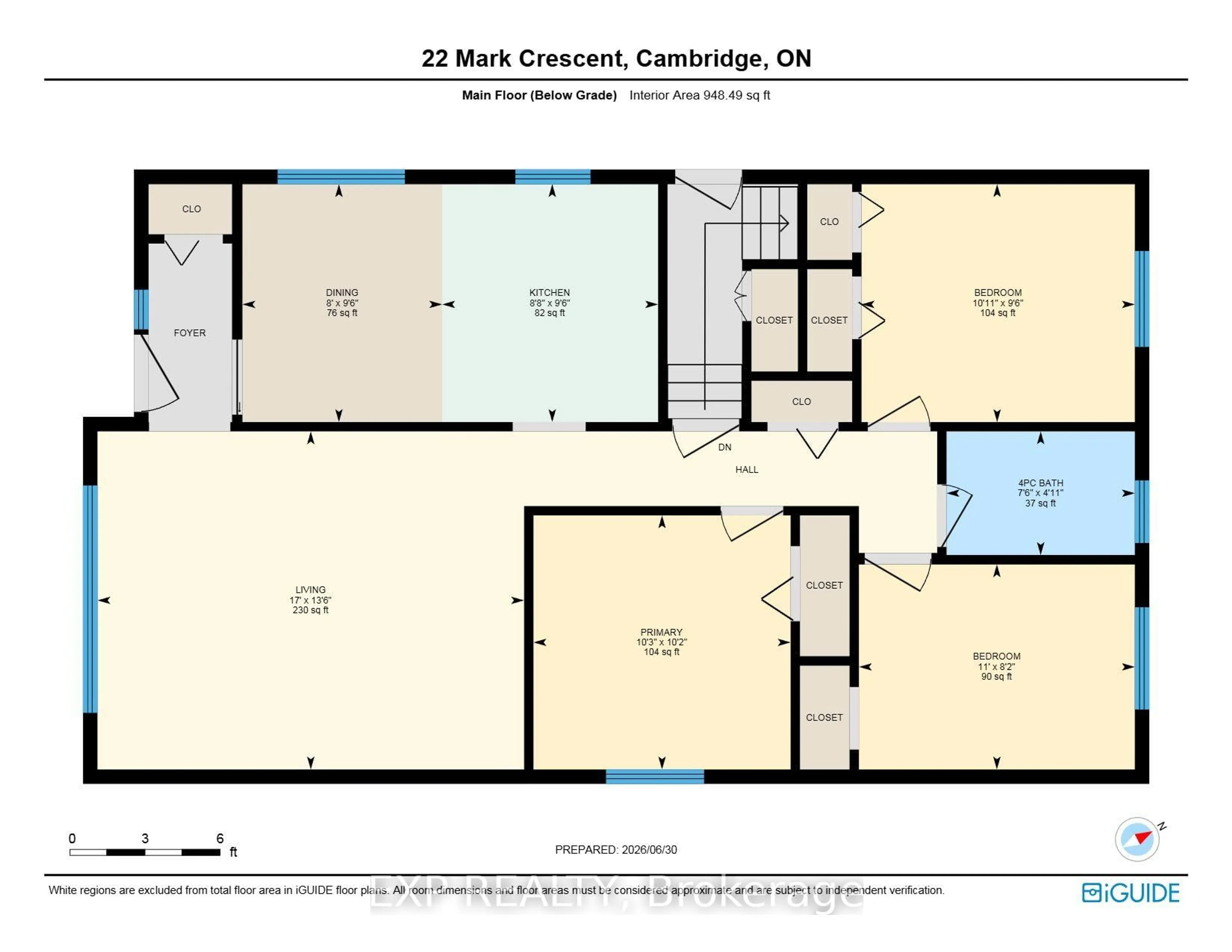 Floor plan for 22 Mark Cres, Cambridge Ontario N1S 4A3