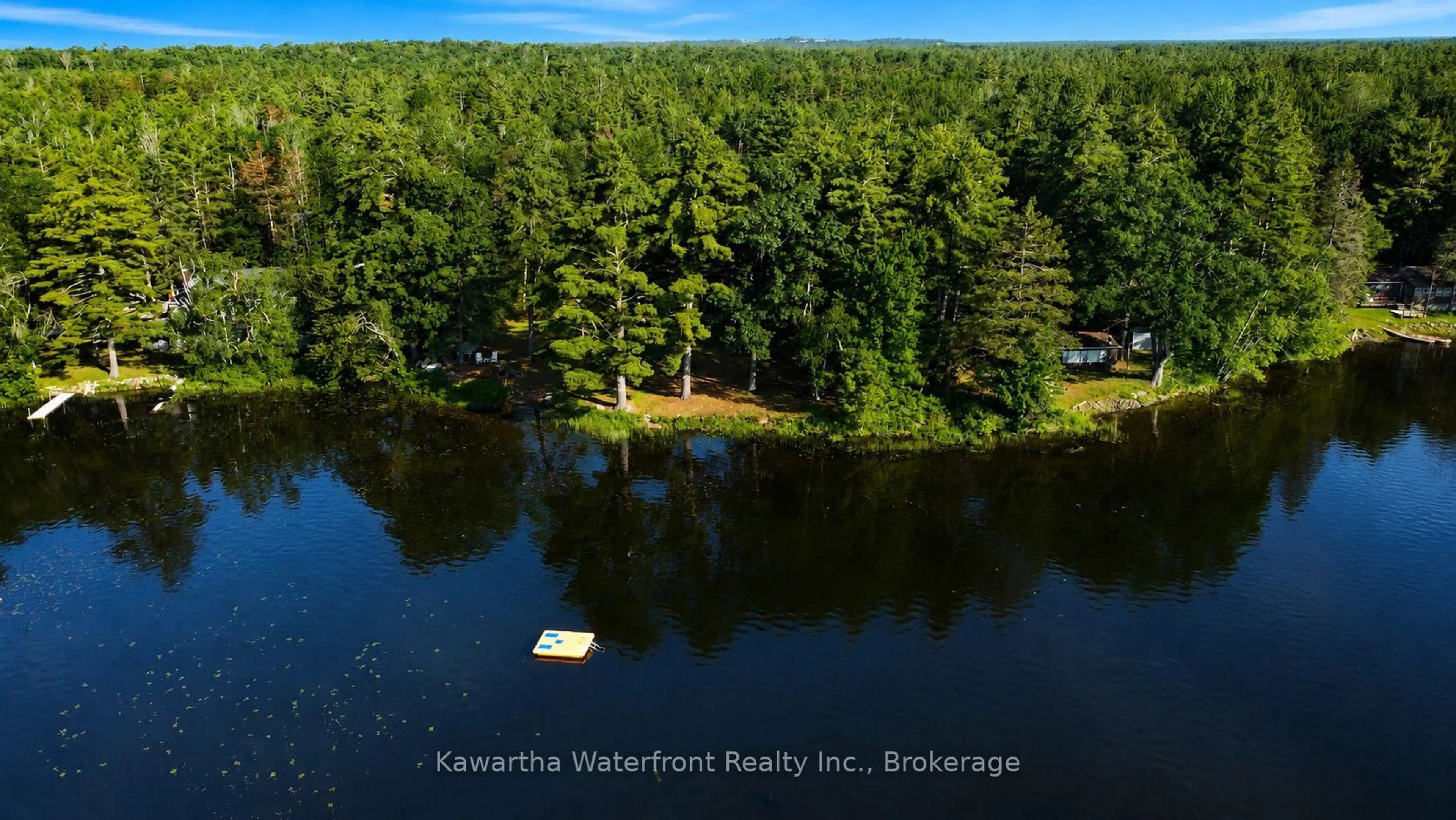 A pic from outside/outdoor area/front of a property/back of a property/a pic from drone, water/lake/river/ocean view for 388 North Shore Rd, Kawartha Lakes Ontario K0M 2B0