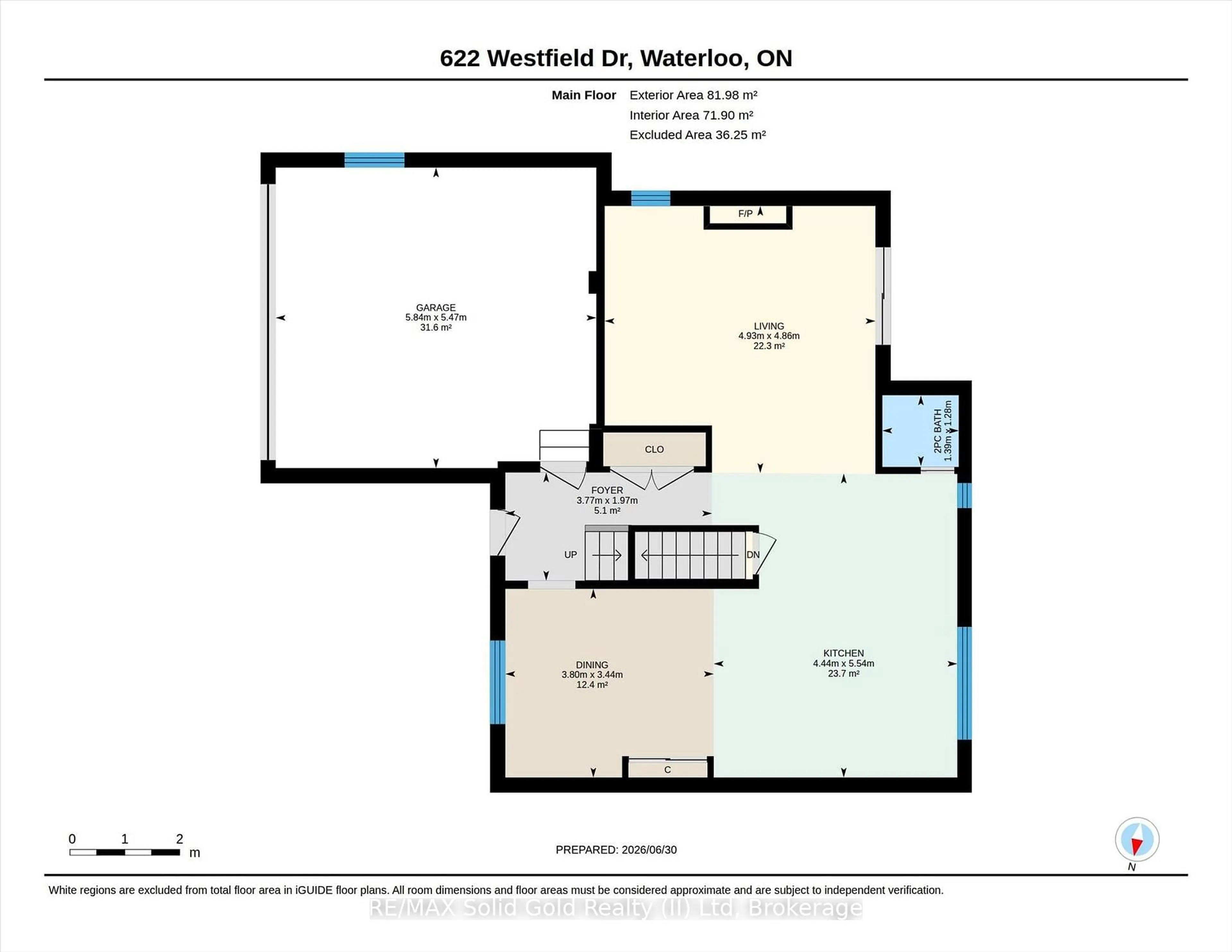 Floor plan for 622 Westfield Dr, Waterloo Ontario N2T 2P2