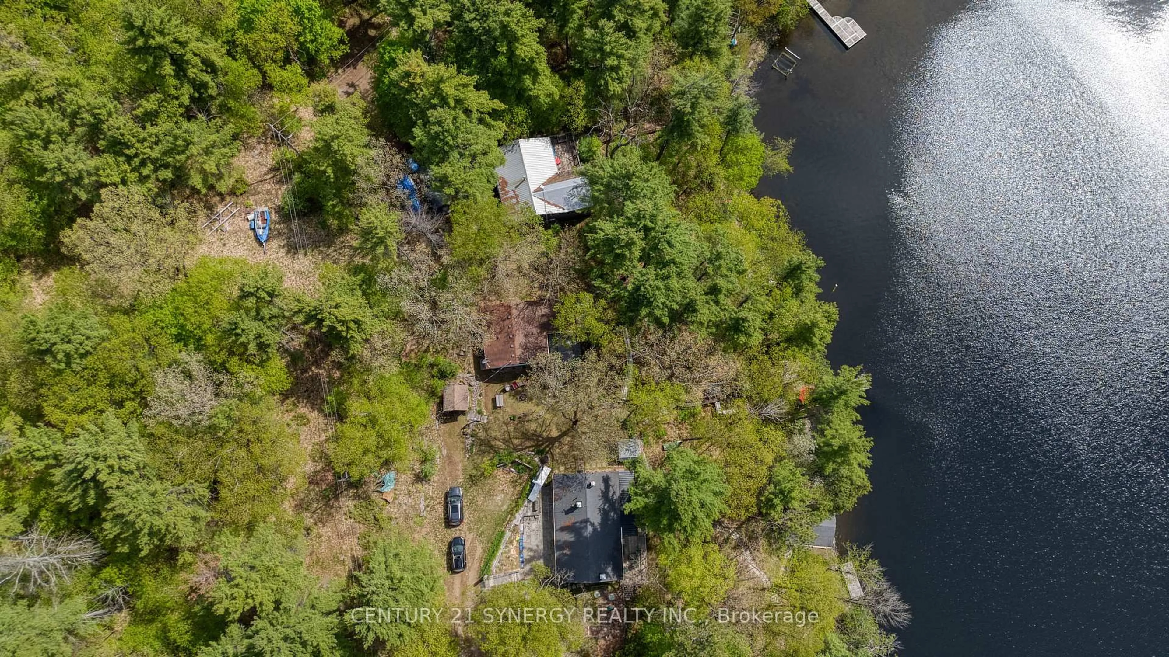 A pic from outside/outdoor area/front of a property/back of a property/a pic from drone, water/lake/river/ocean view for 664 Raby Rd, Maberly Ontario K0H 2B0