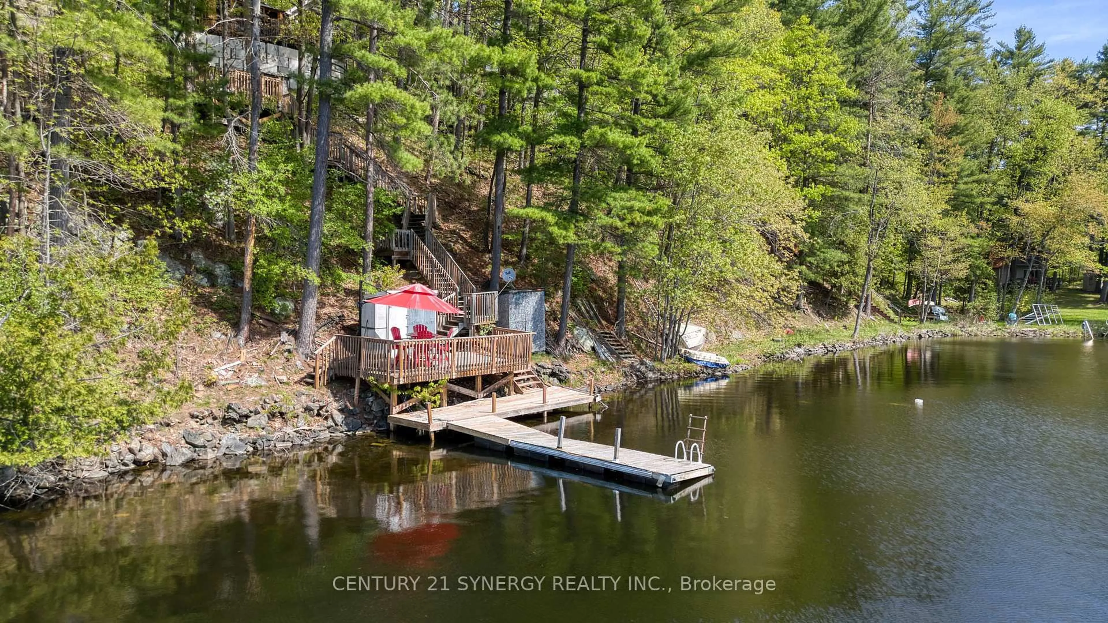 A pic from outside/outdoor area/front of a property/back of a property/a pic from drone, water/lake/river/ocean view for 664 Raby Rd, Maberly Ontario K0H 2B0