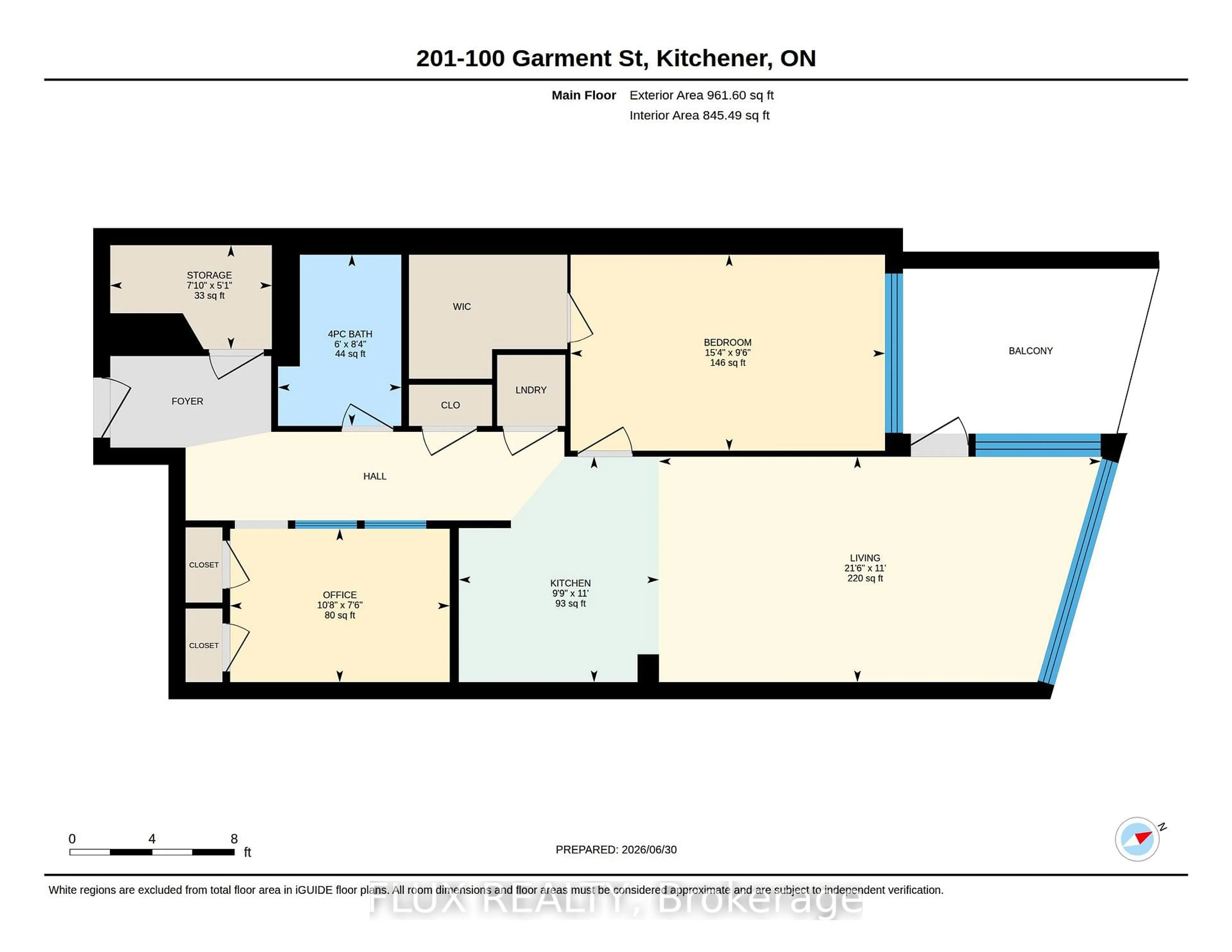 Floor plan for 100 Garment St #201, Kitchener Ontario N2G 0C3