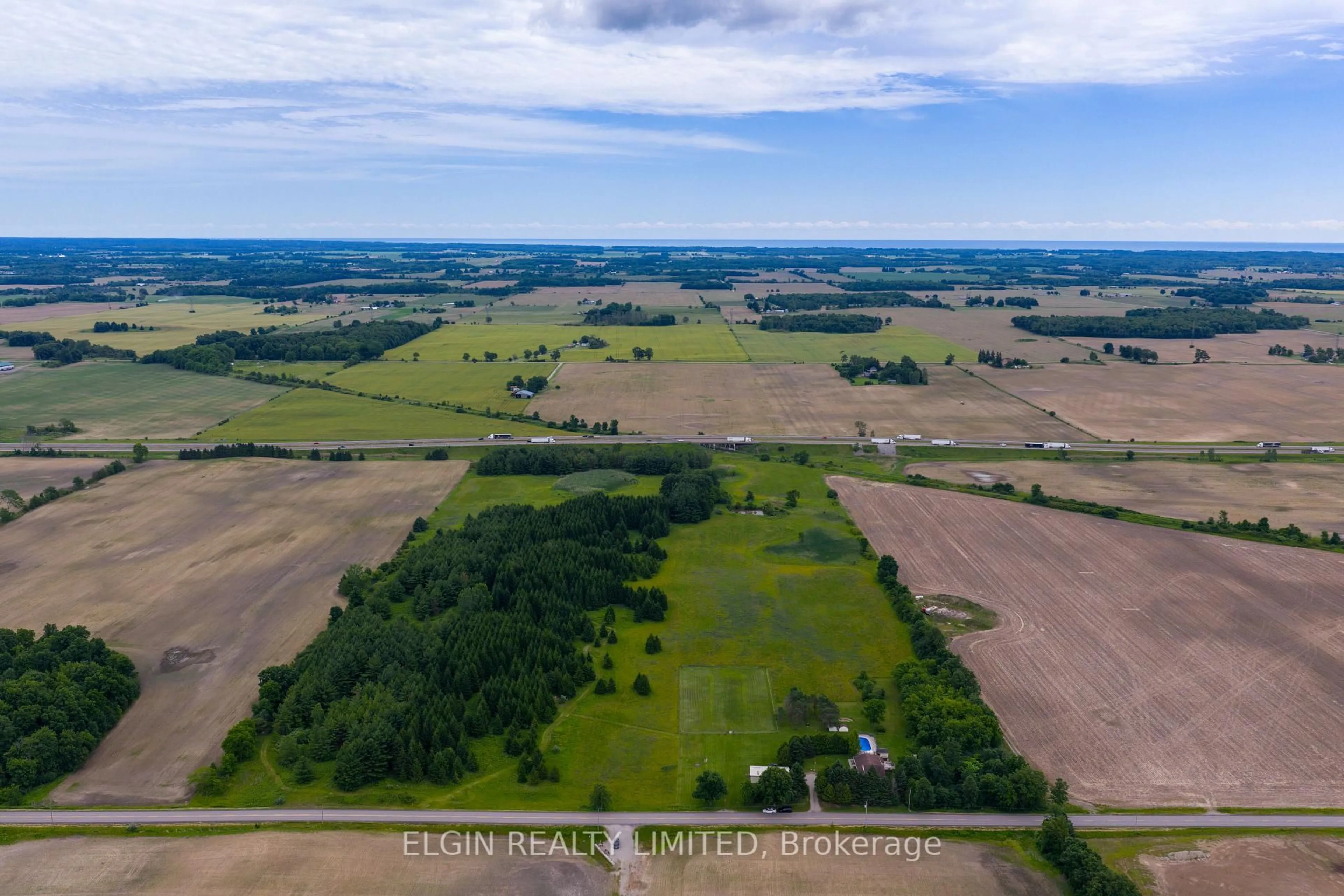 A pic from outside/outdoor area/front of a property/back of a property/a pic from drone, water/lake/river/ocean view for 34959 THIRD Lin Third Line, Southwold Ontario N0L 2G0