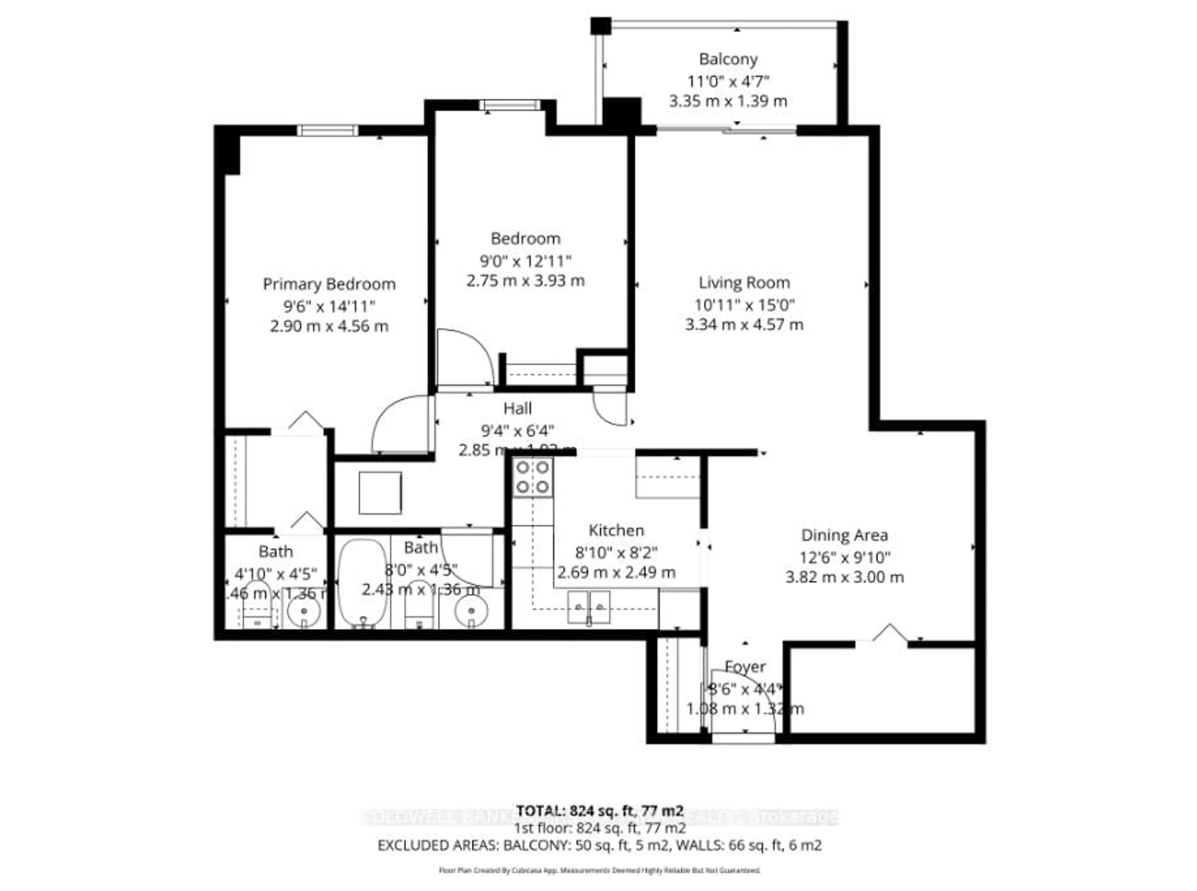 Floor plan for 222 Guigues Ave #402, Ottawa Ontario K1N 5J2