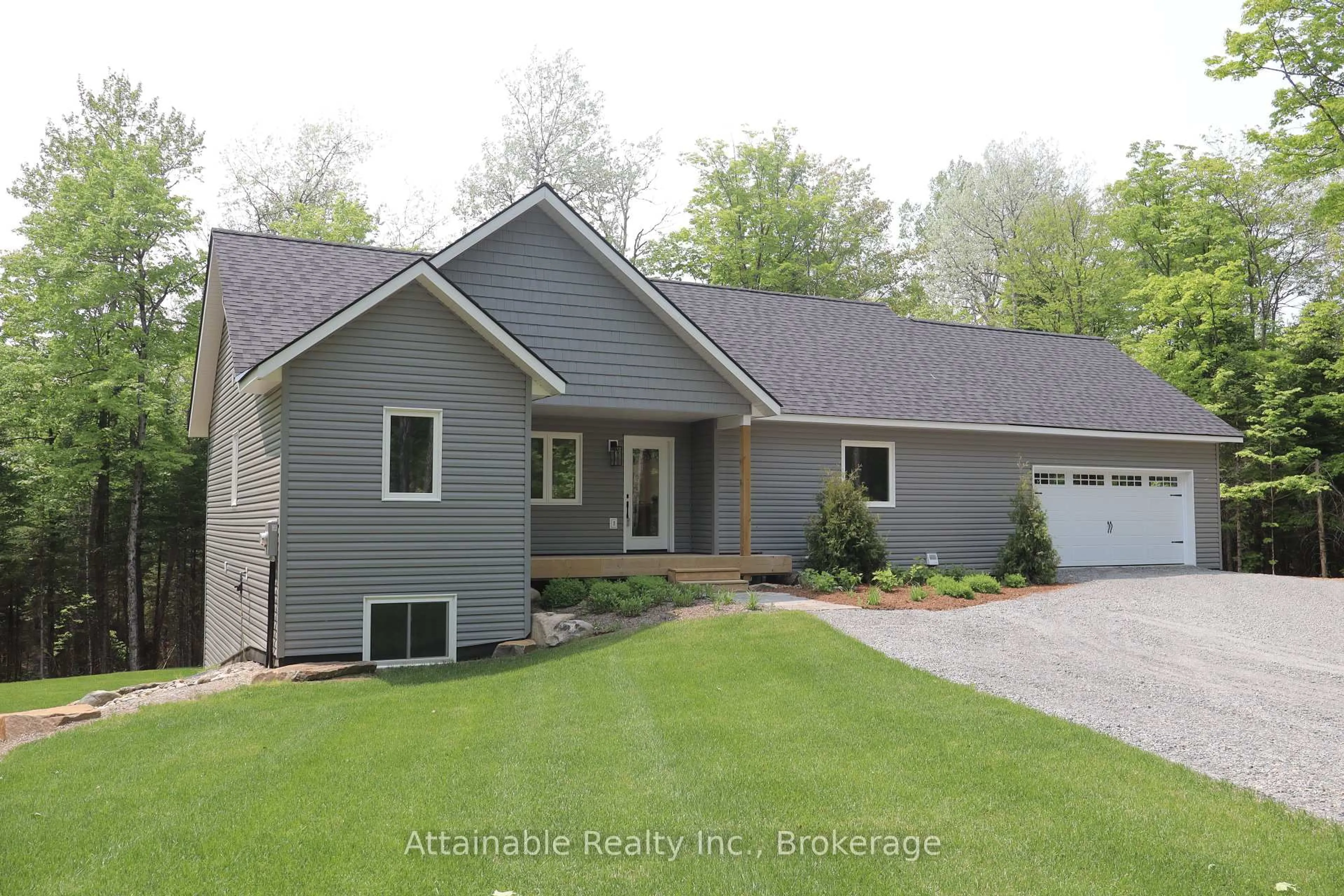 Home with vinyl exterior material, street for 24 COLLINS Crt, Huntsville Ontario P0B 1M0