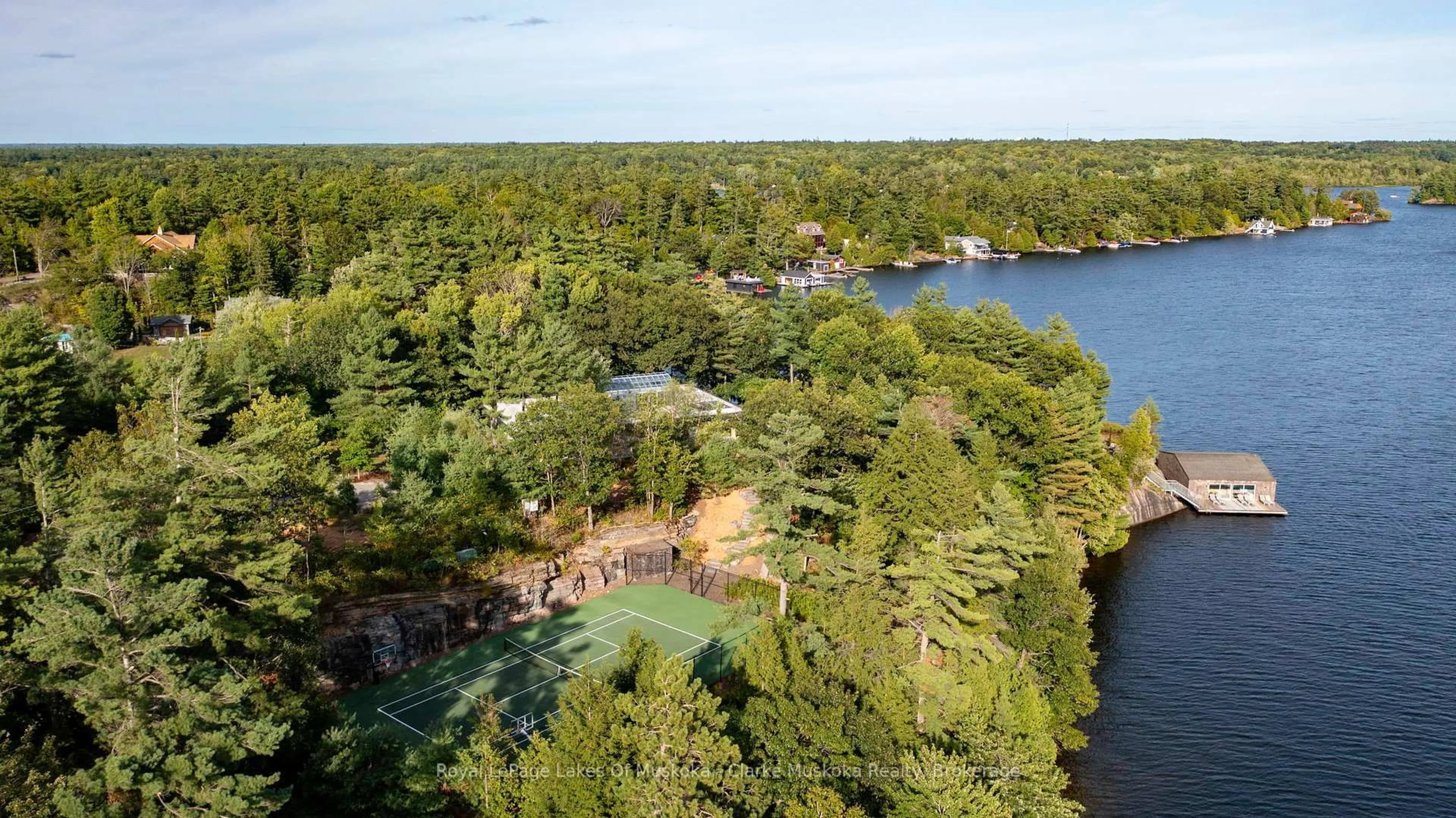 A pic from outside/outdoor area/front of a property/back of a property/a pic from drone, water/lake/river/ocean view for 1114 Road 3200, Gravenhurst Ontario P1P 1R2