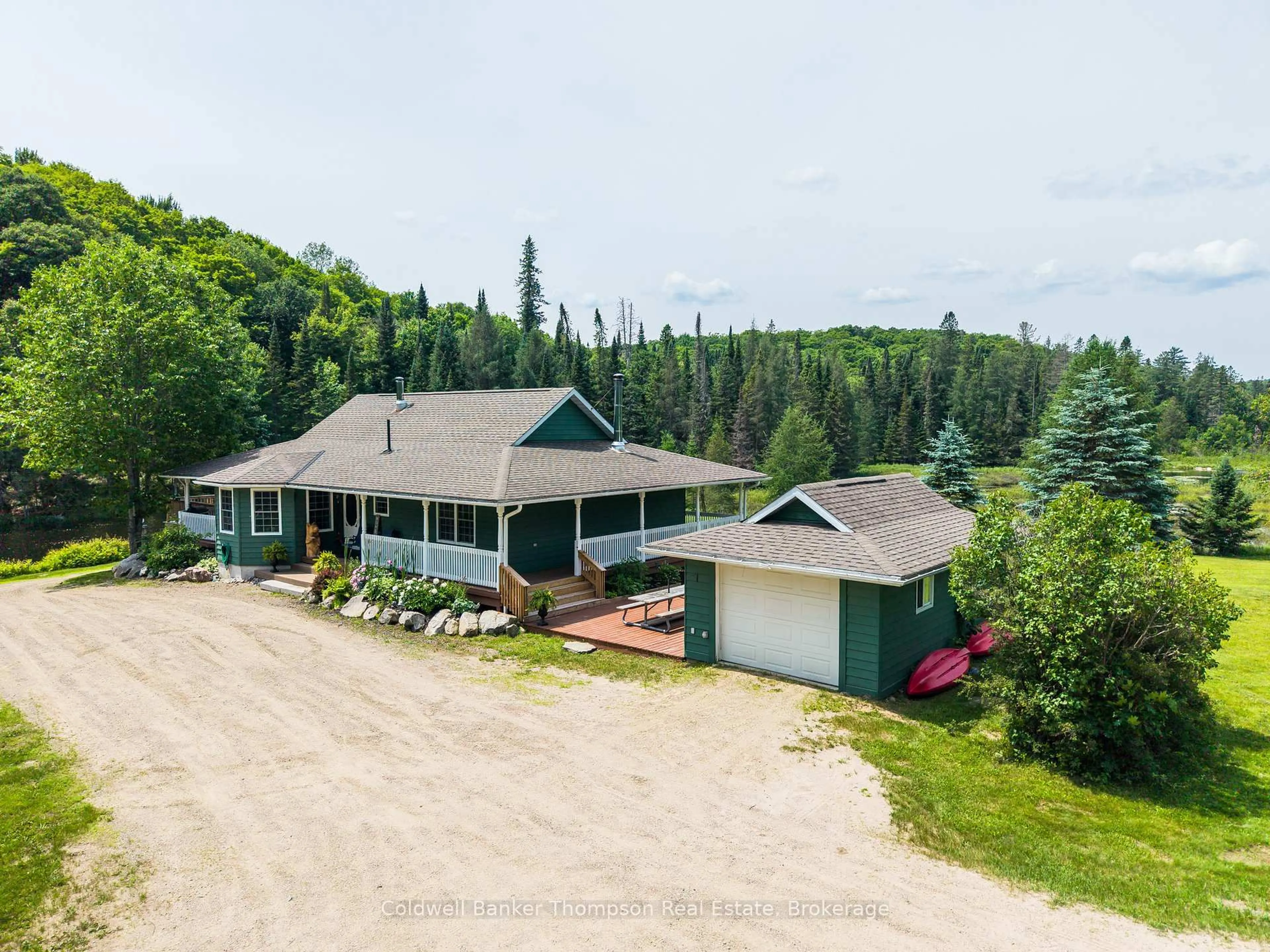 A pic from outside/outdoor area/front of a property/back of a property/a pic from drone, unknown for 448 Long Lake Rd, Perry Ontario P0A 1R0